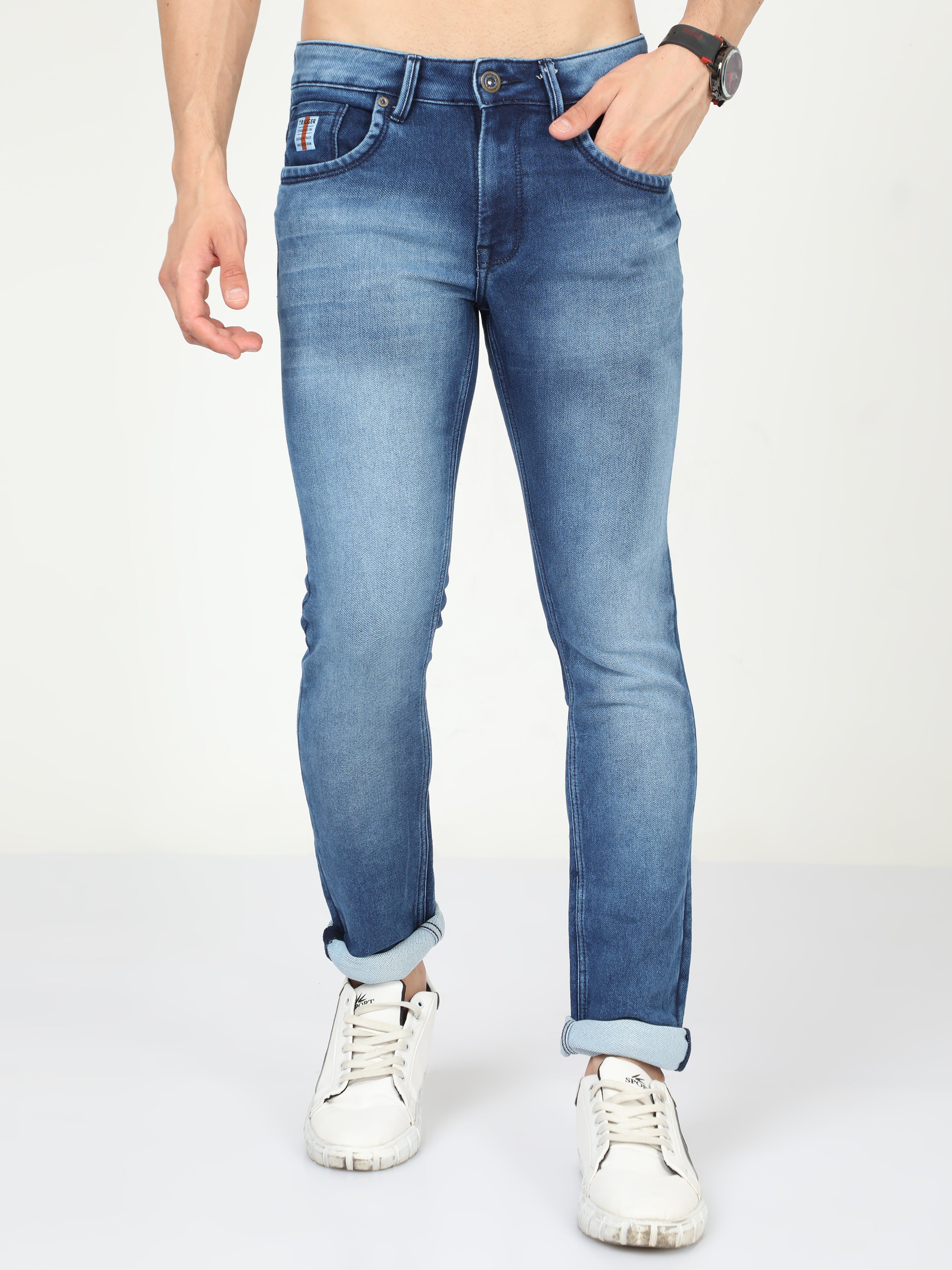 Marble Blue Men Slim Fit Jeans