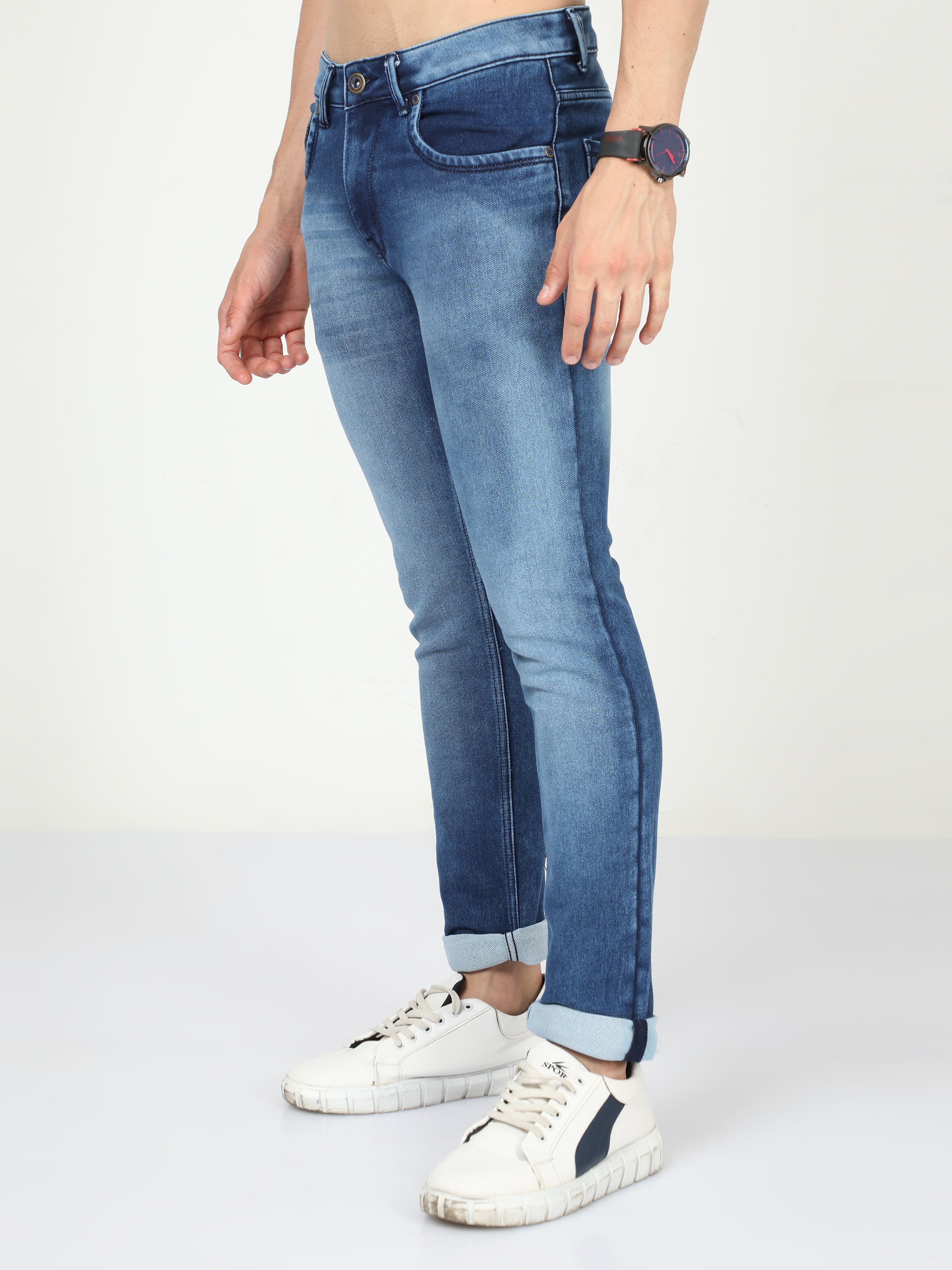 Marble Blue Men Slim Fit Jeans