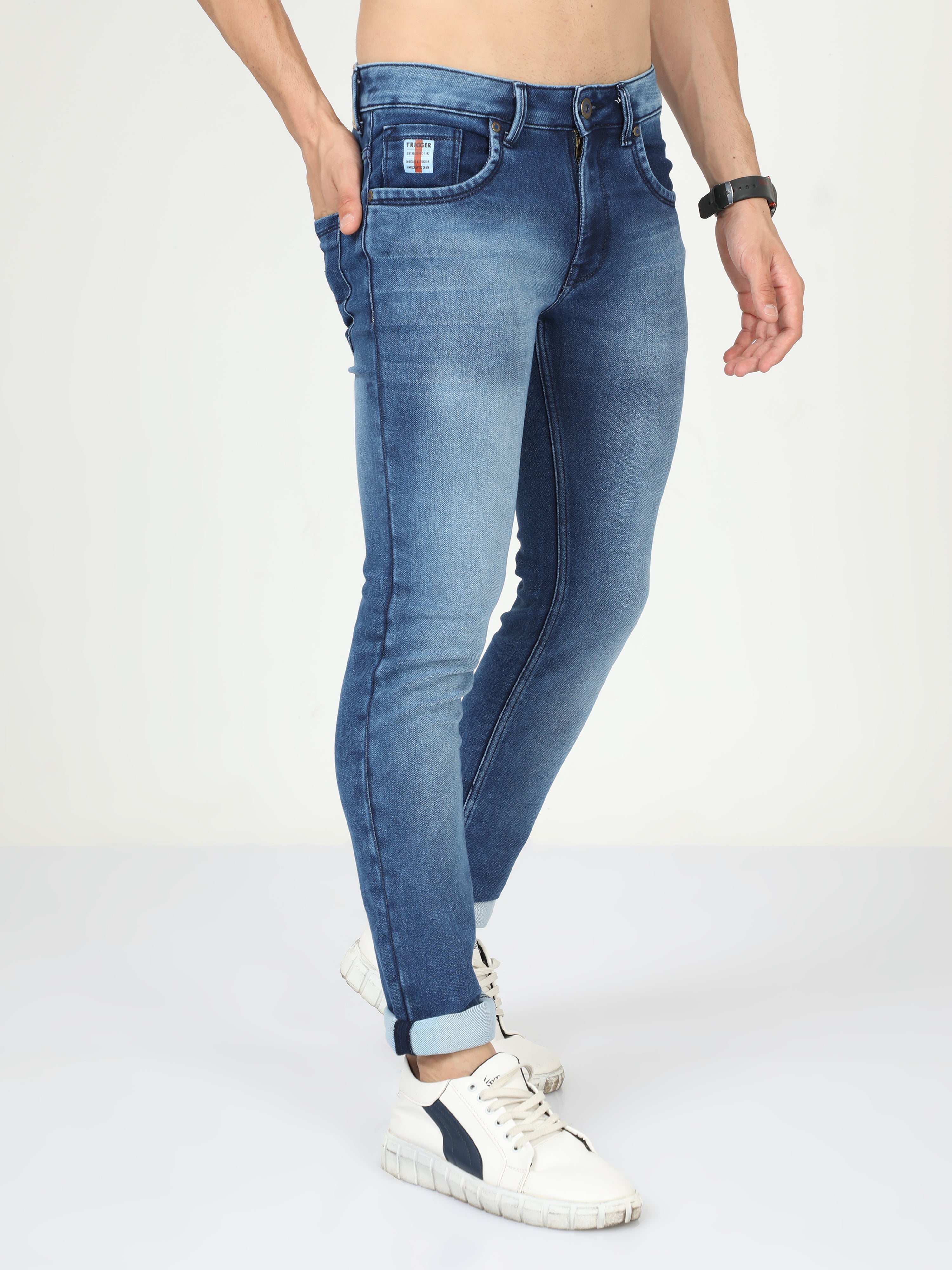 Marble Blue Men Slim Fit Jeans