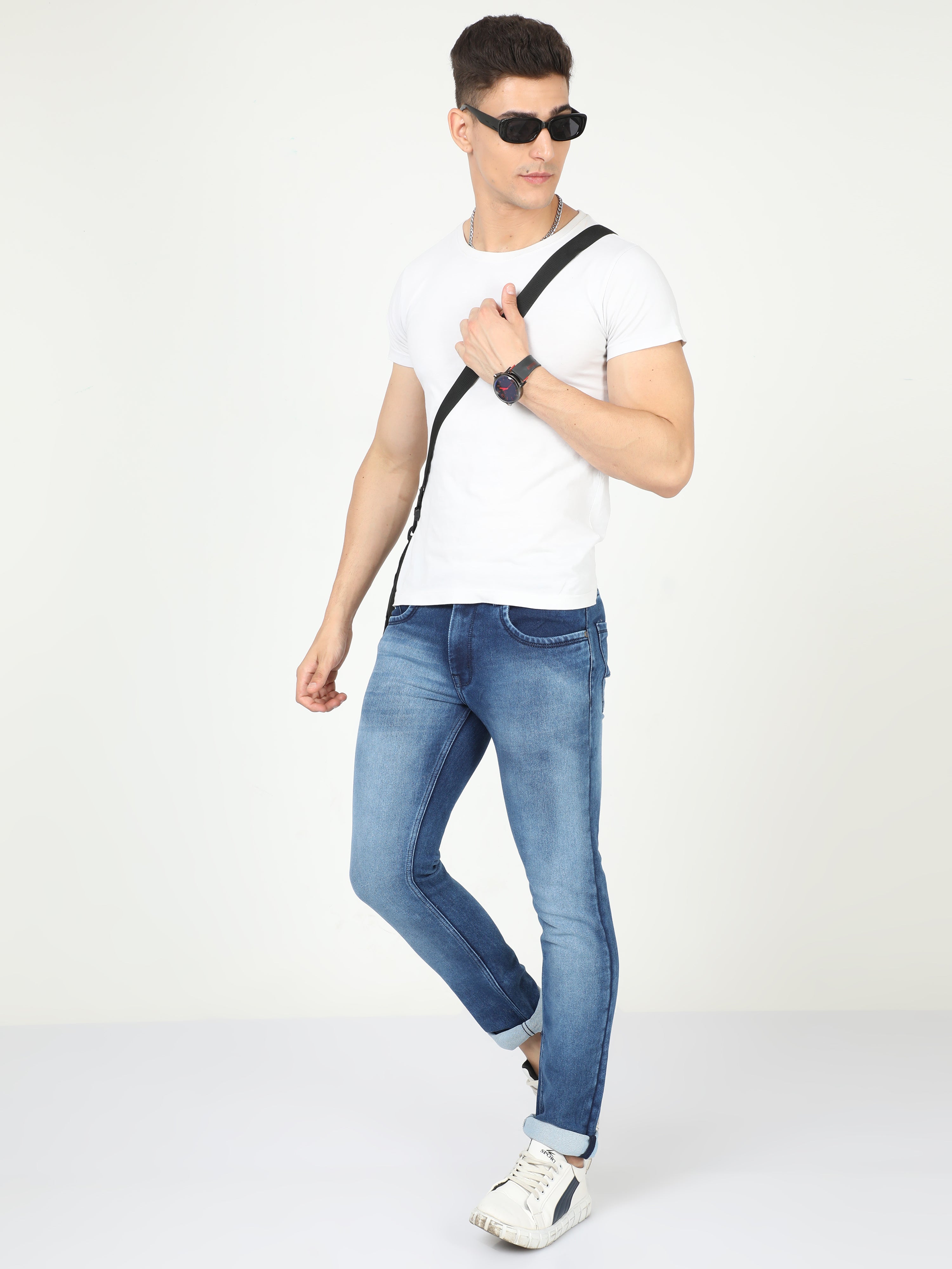 Marble Blue Men Slim Fit Jeans