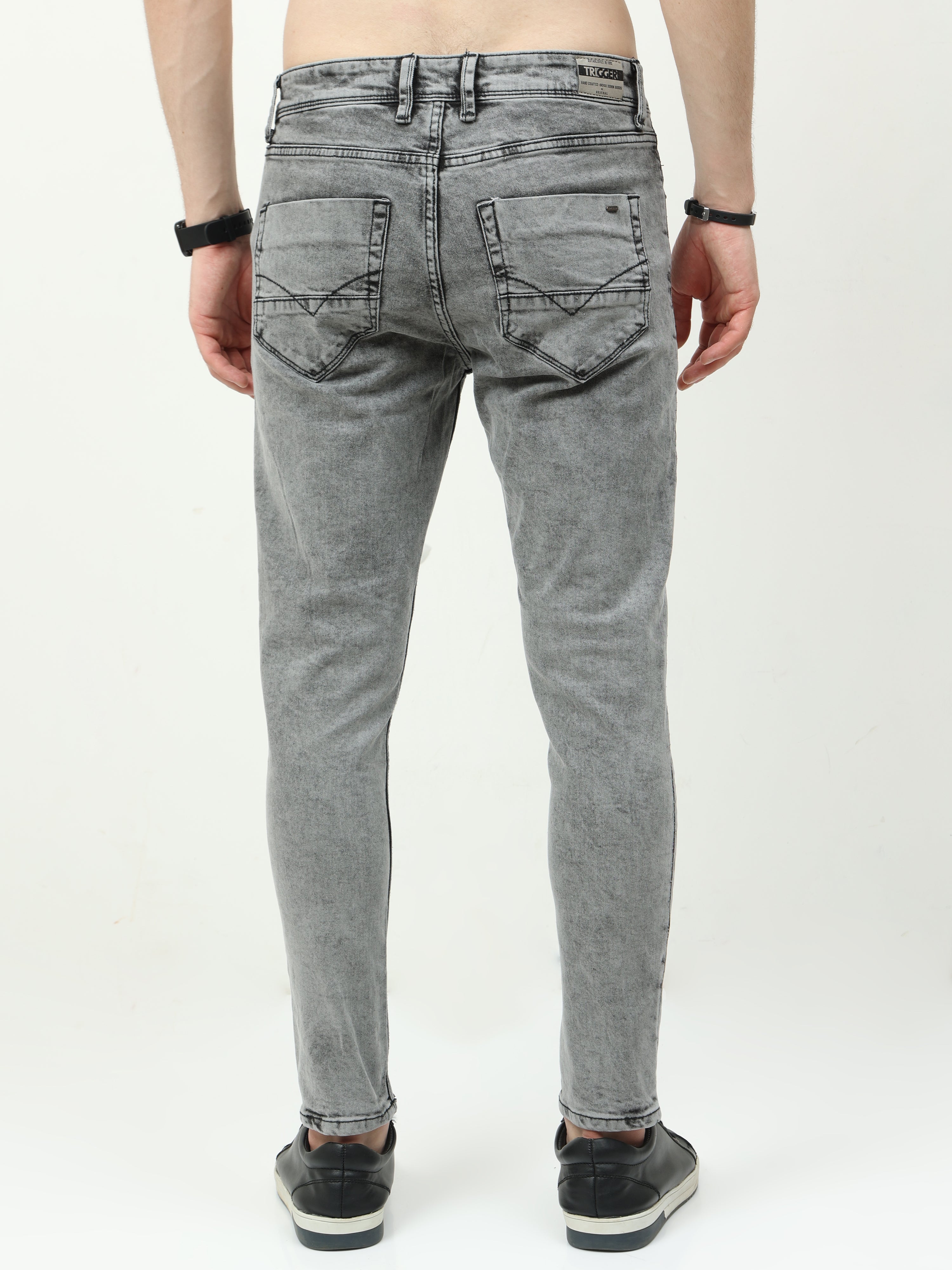 Men Trim Fit Acid Grey Jean