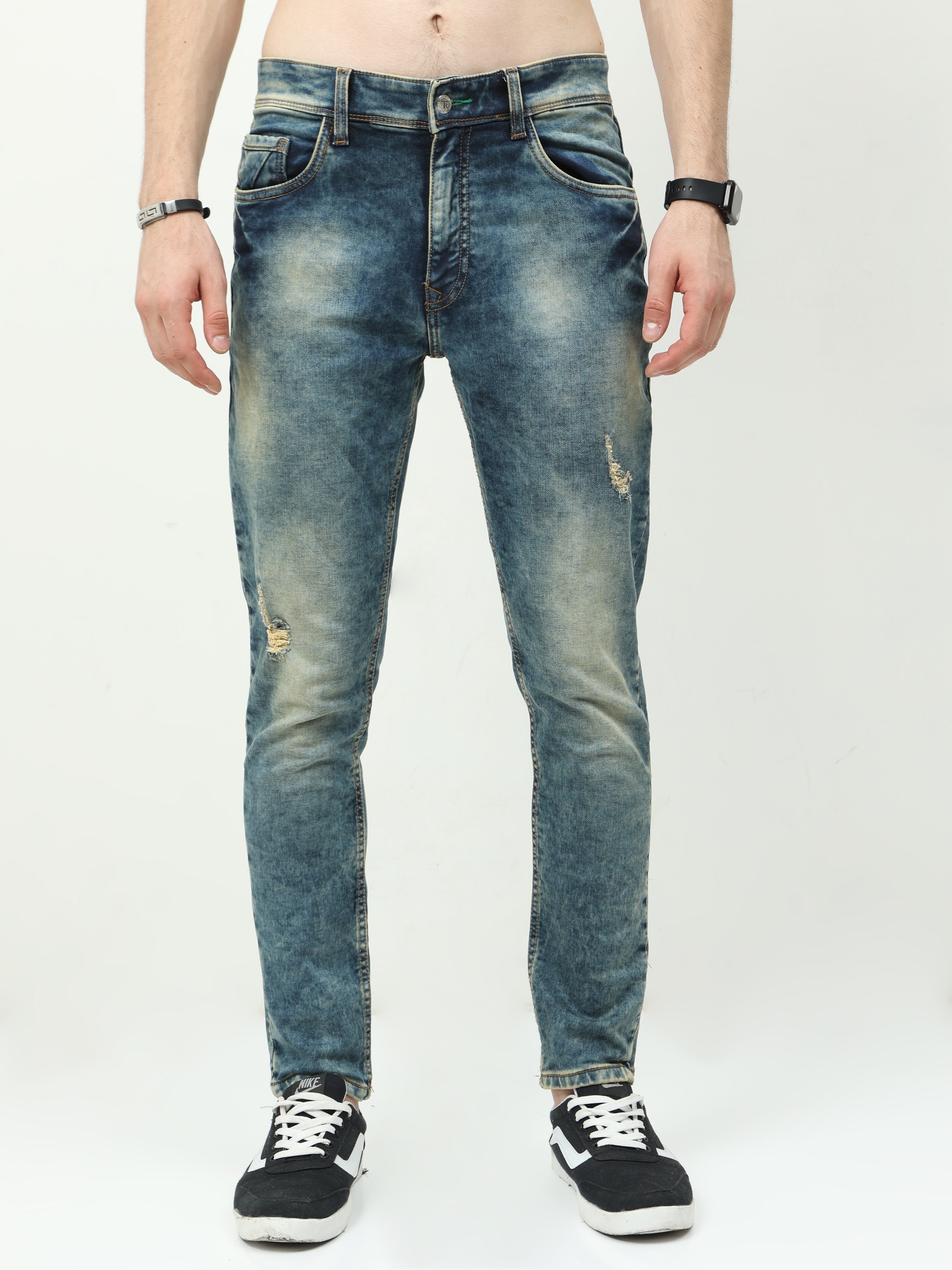 Men Trim Fit Acid Washed jeans