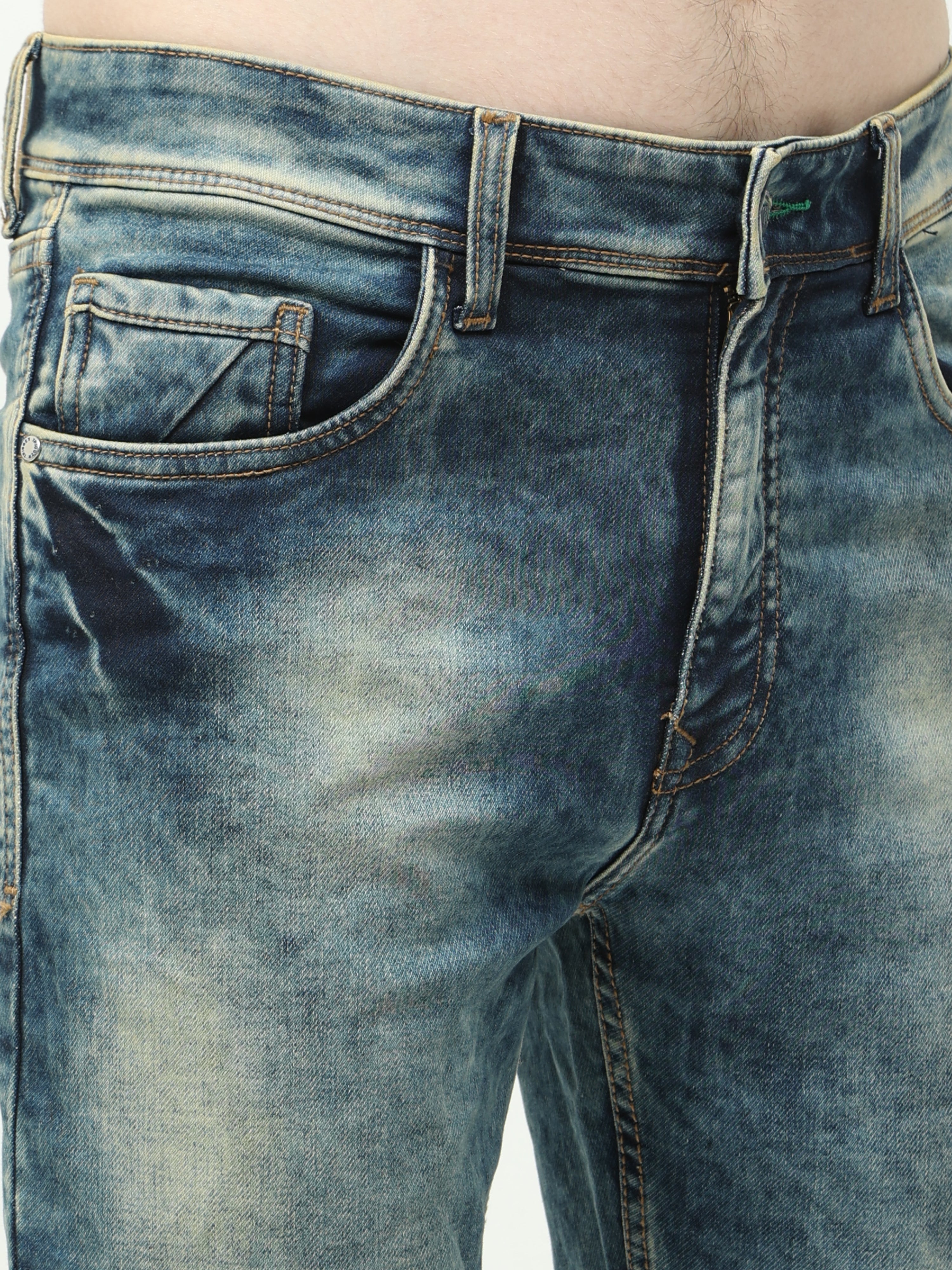 Men Trim Fit Acid Washed jeans