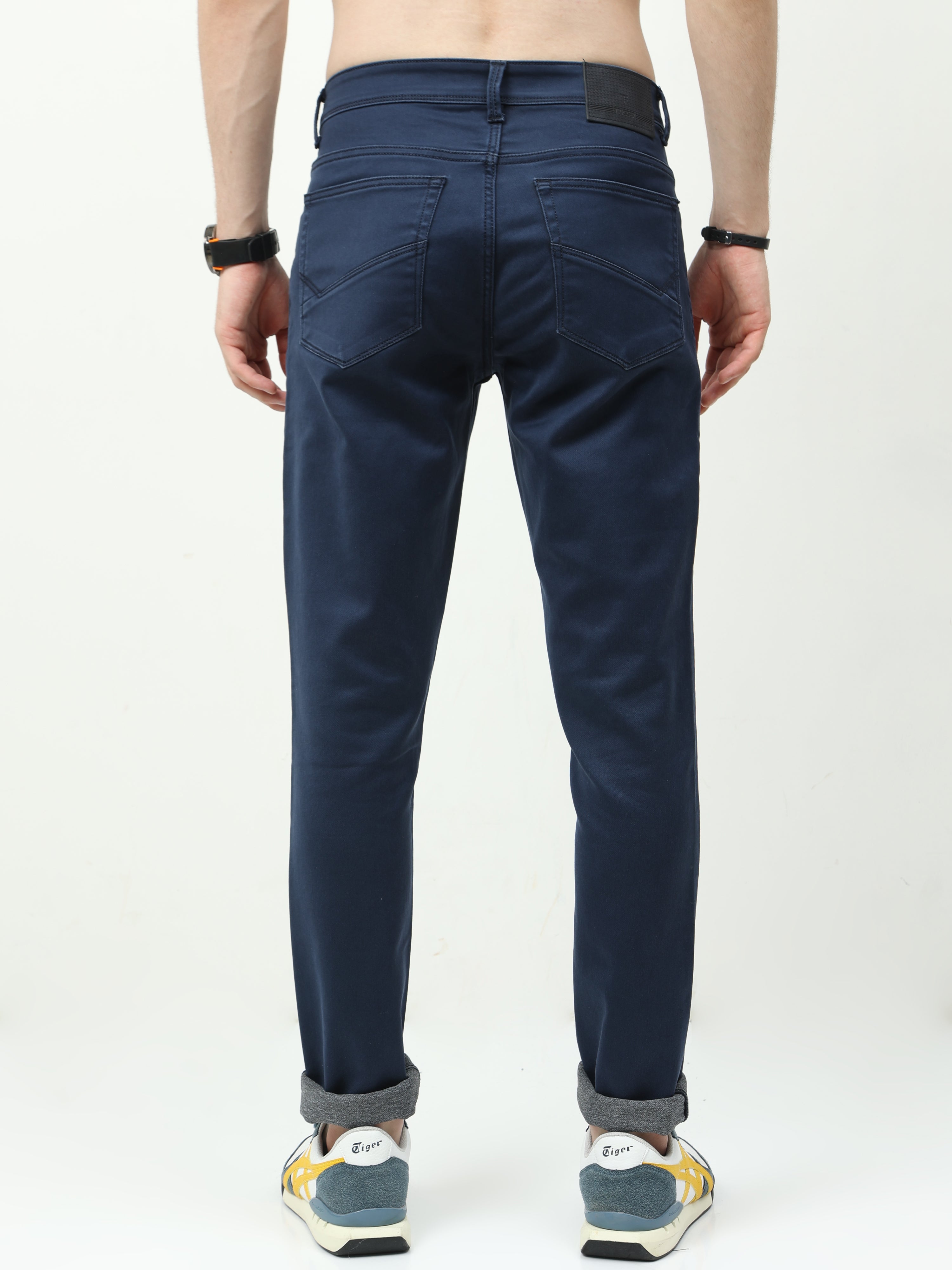 Men Slim Fit Jeans Navy