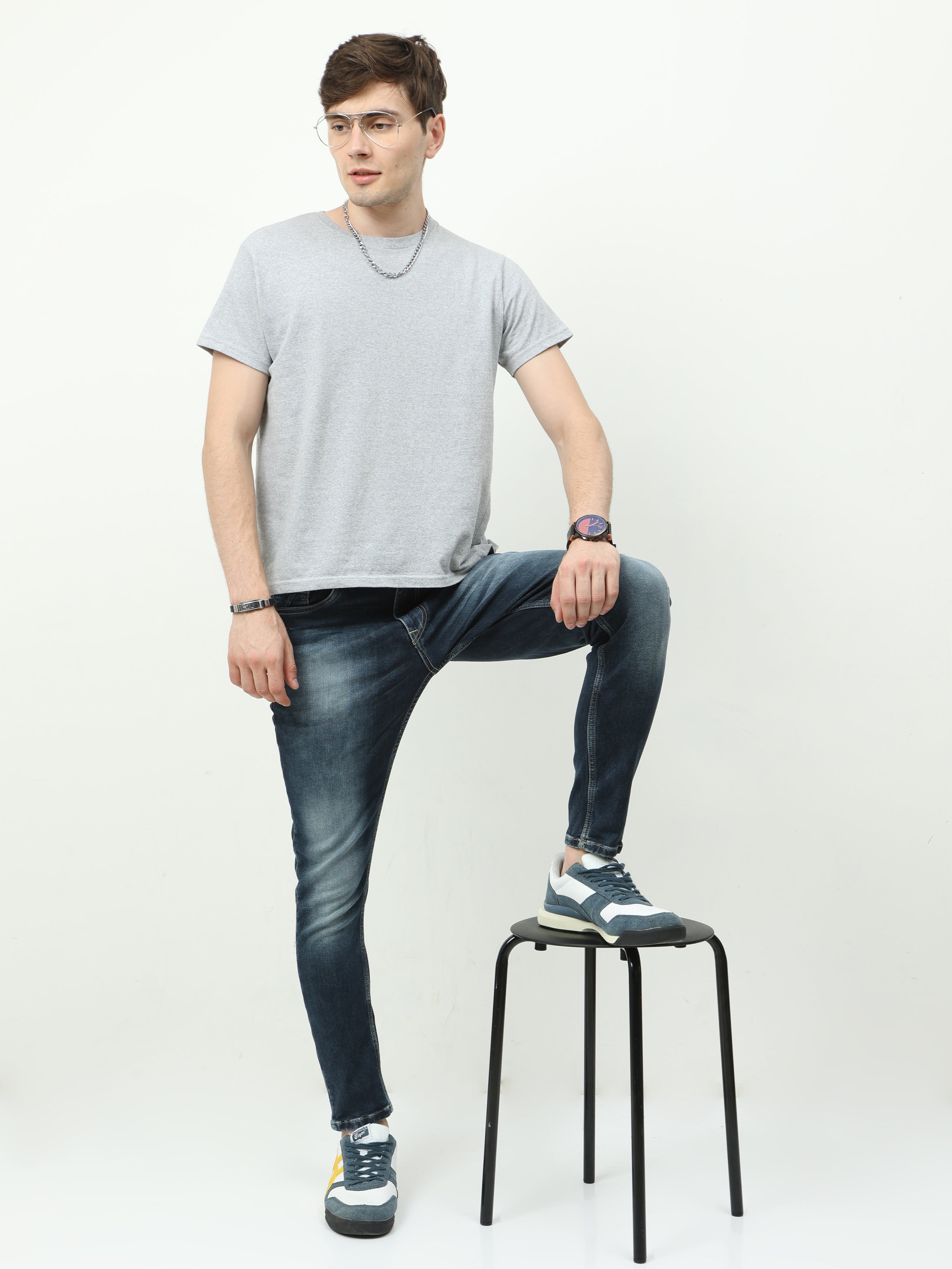 Men Trim Fit Heavy Enzyme wash jean