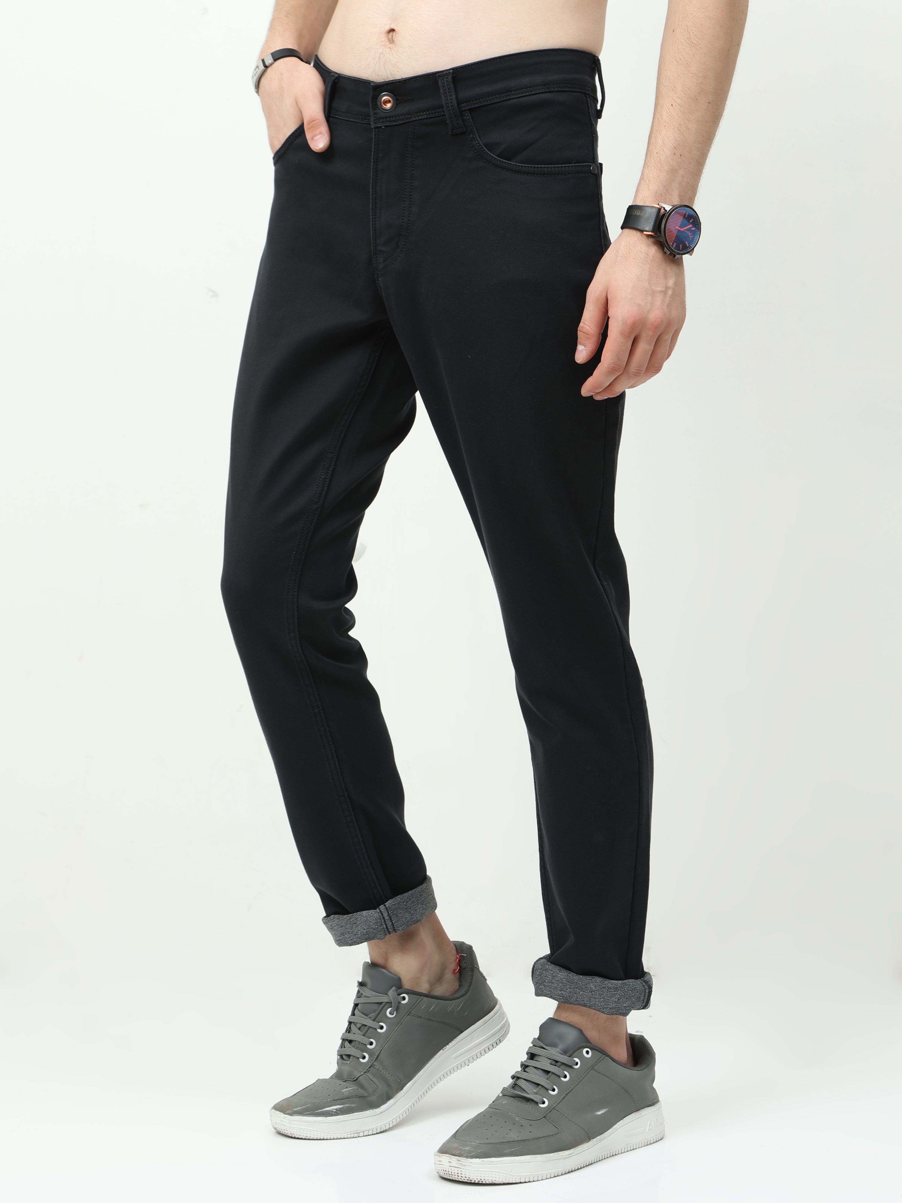 SleekFit Men's Slim Black Jeans