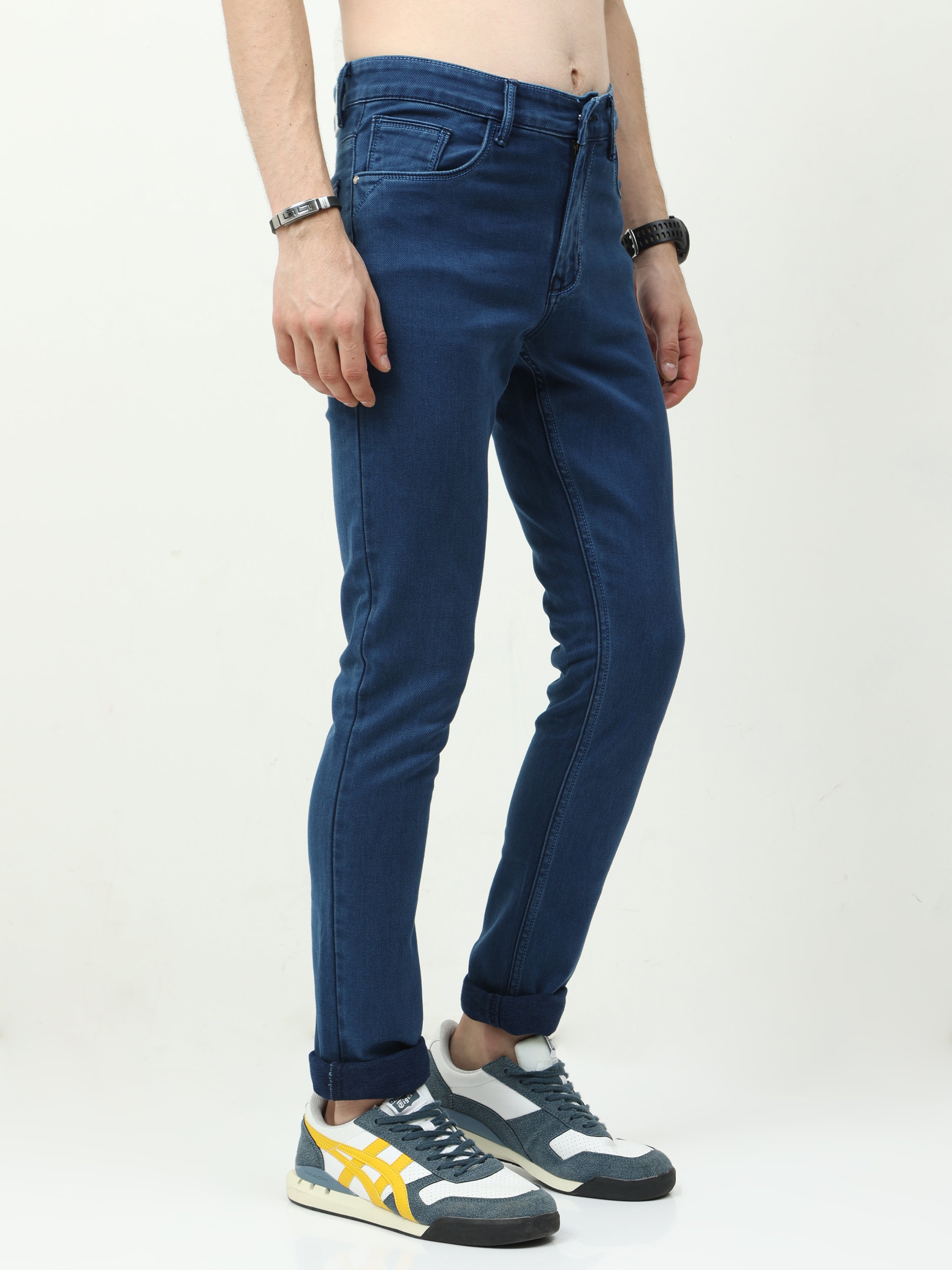 Men Slim Fit Mild Bleach Blue Jean