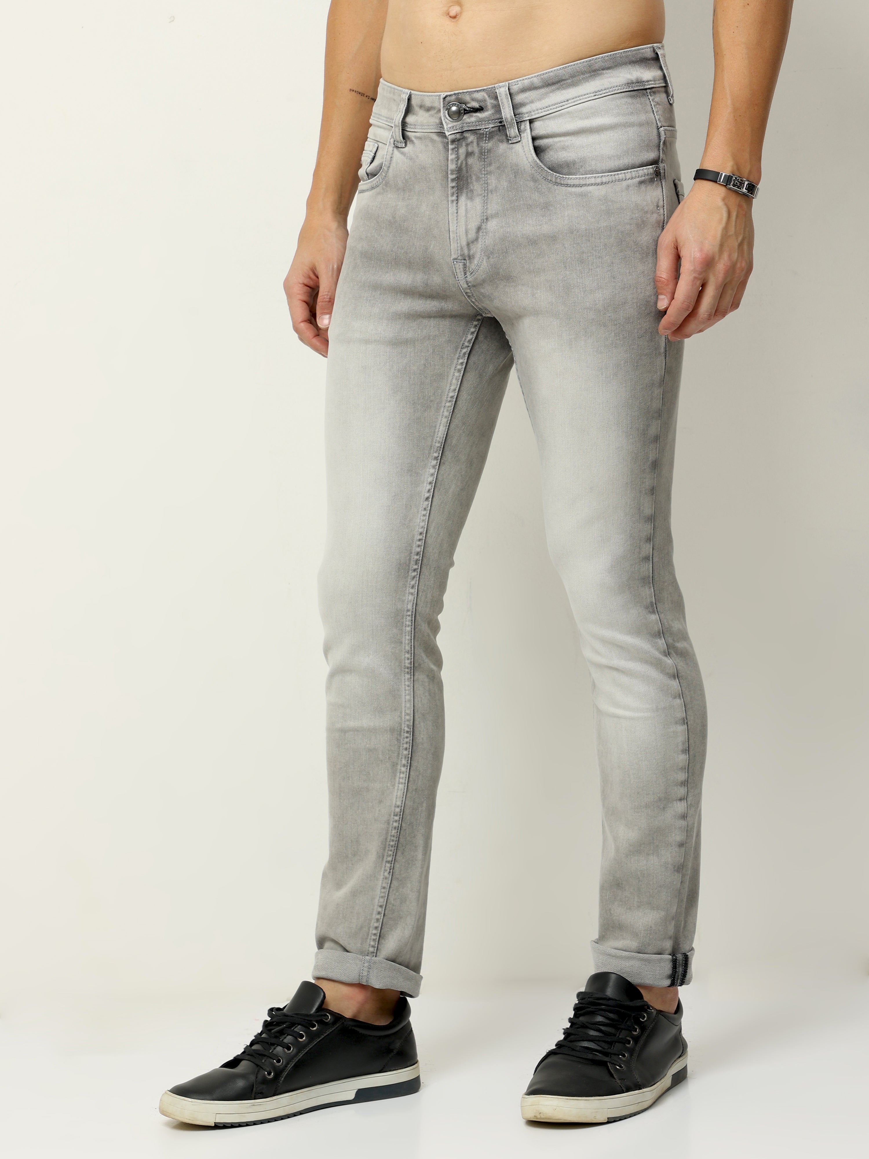 Men Slim Fit Cloudy Grey Jean