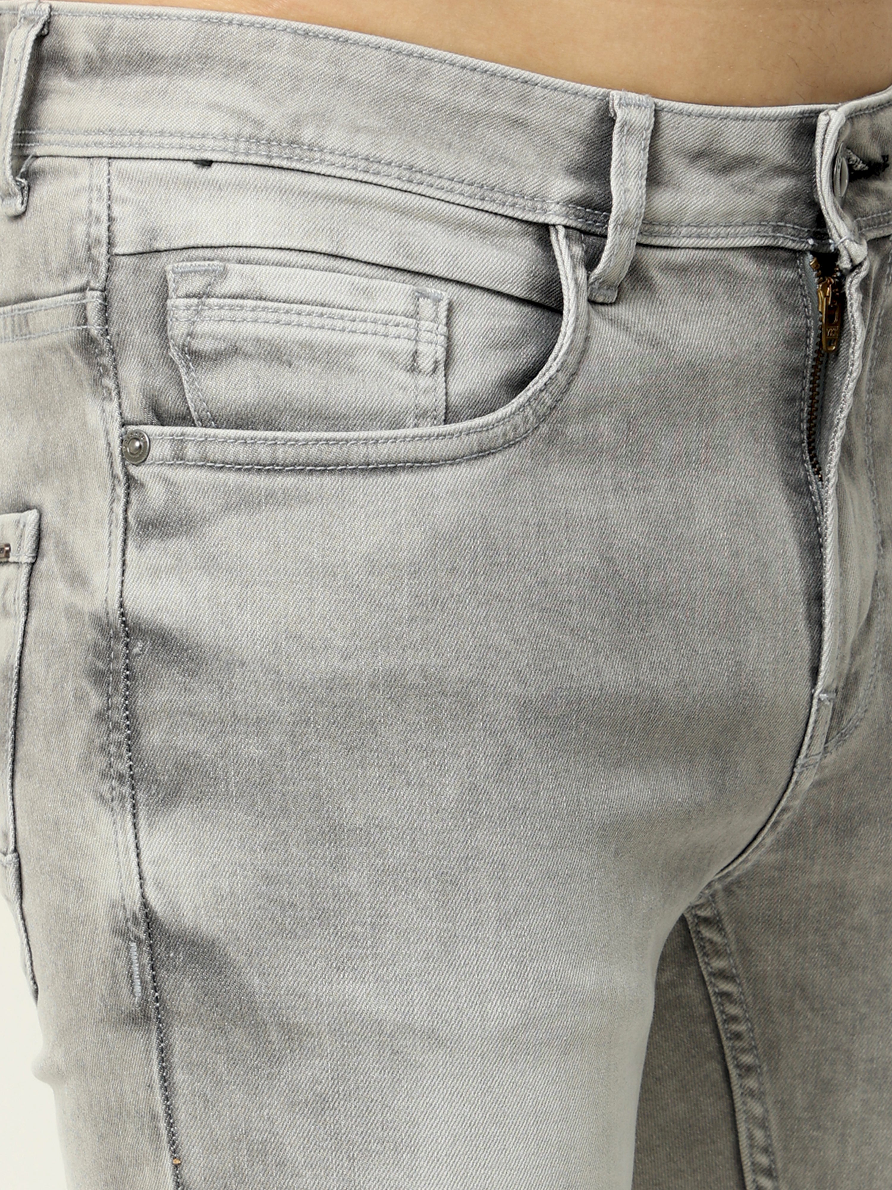 Men Slim Fit Cloudy Grey Jean