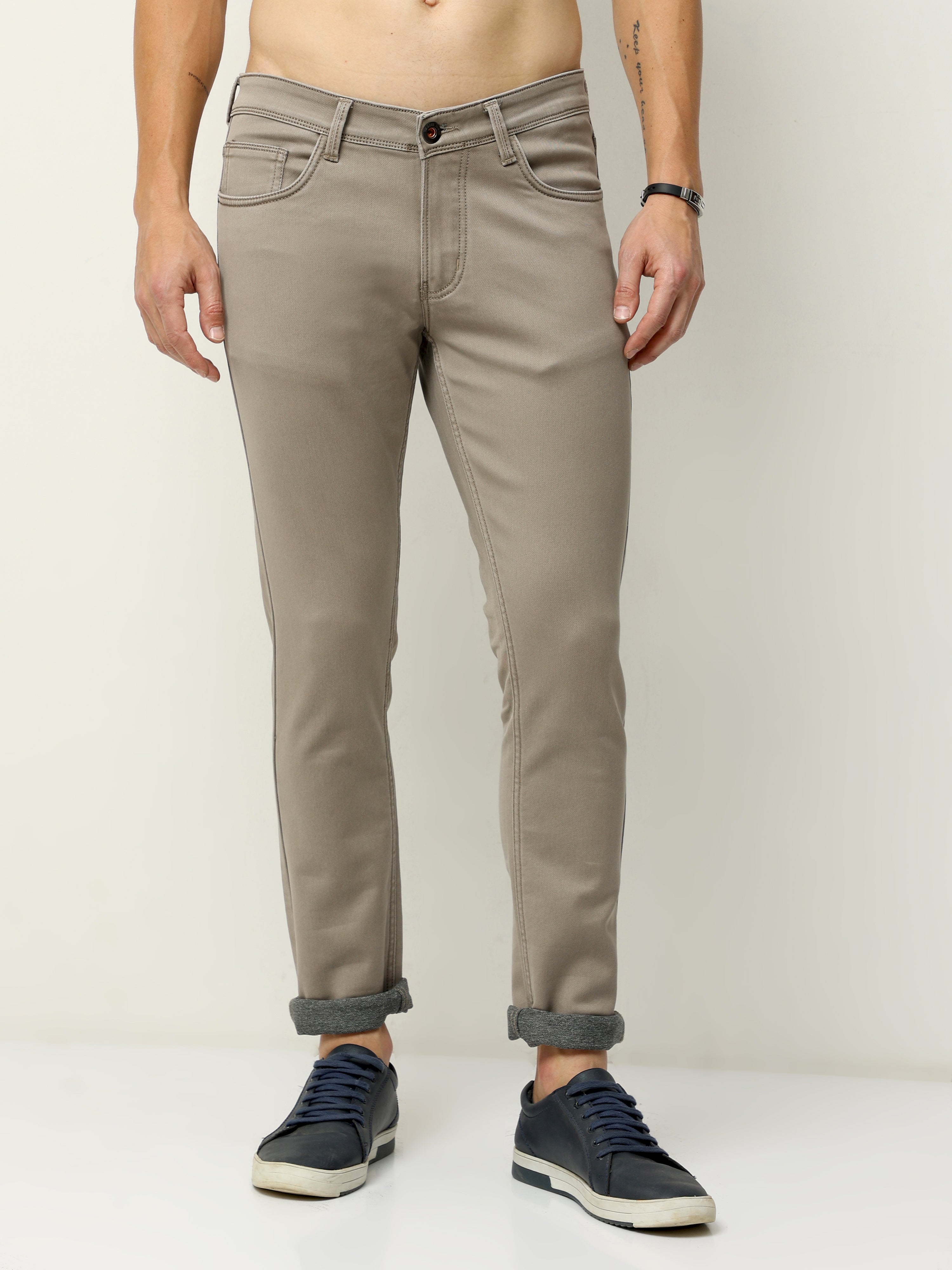 Men Slim Fit Jeans Chocolate
