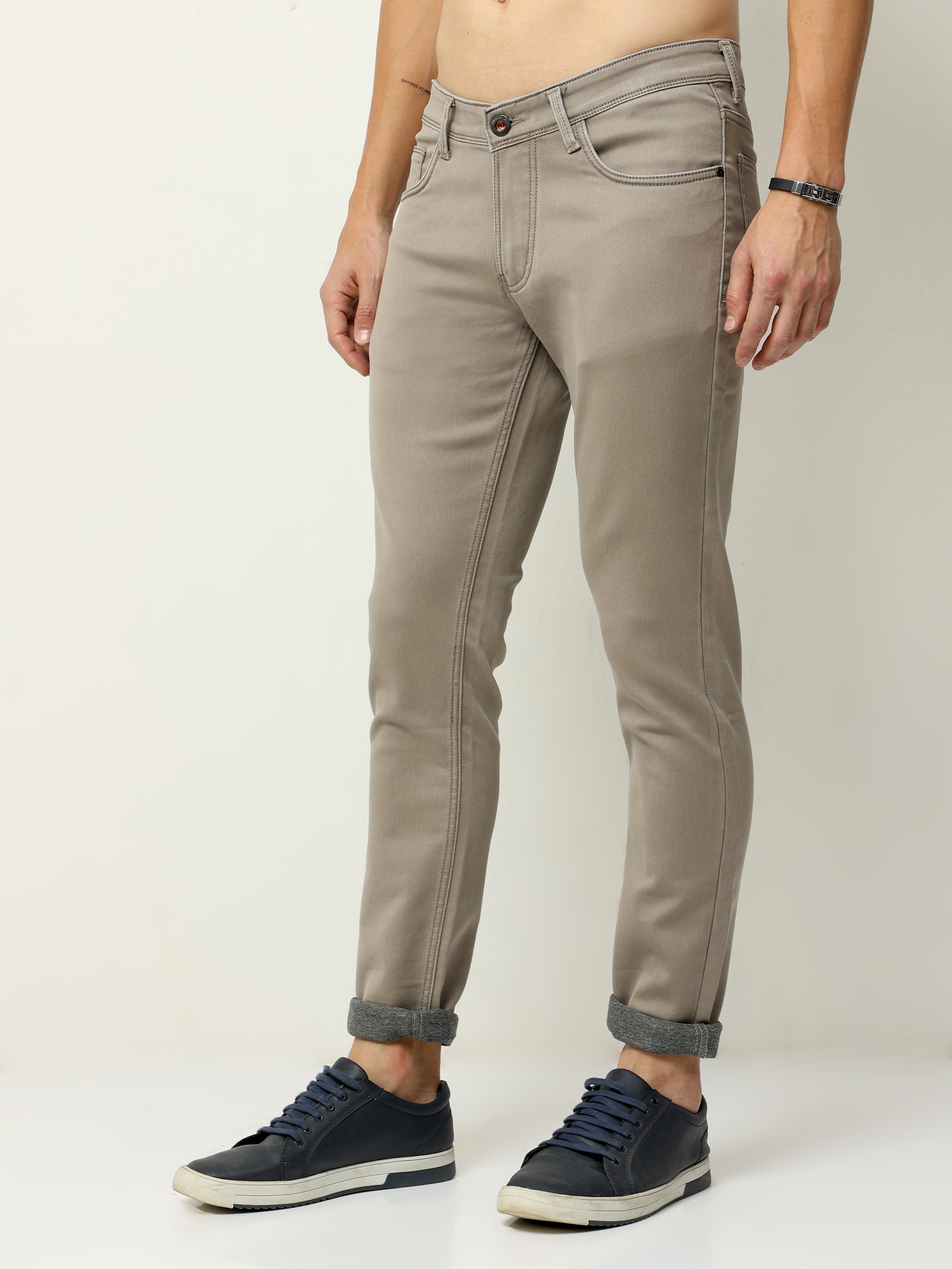 Men Slim Fit Jeans Chocolate