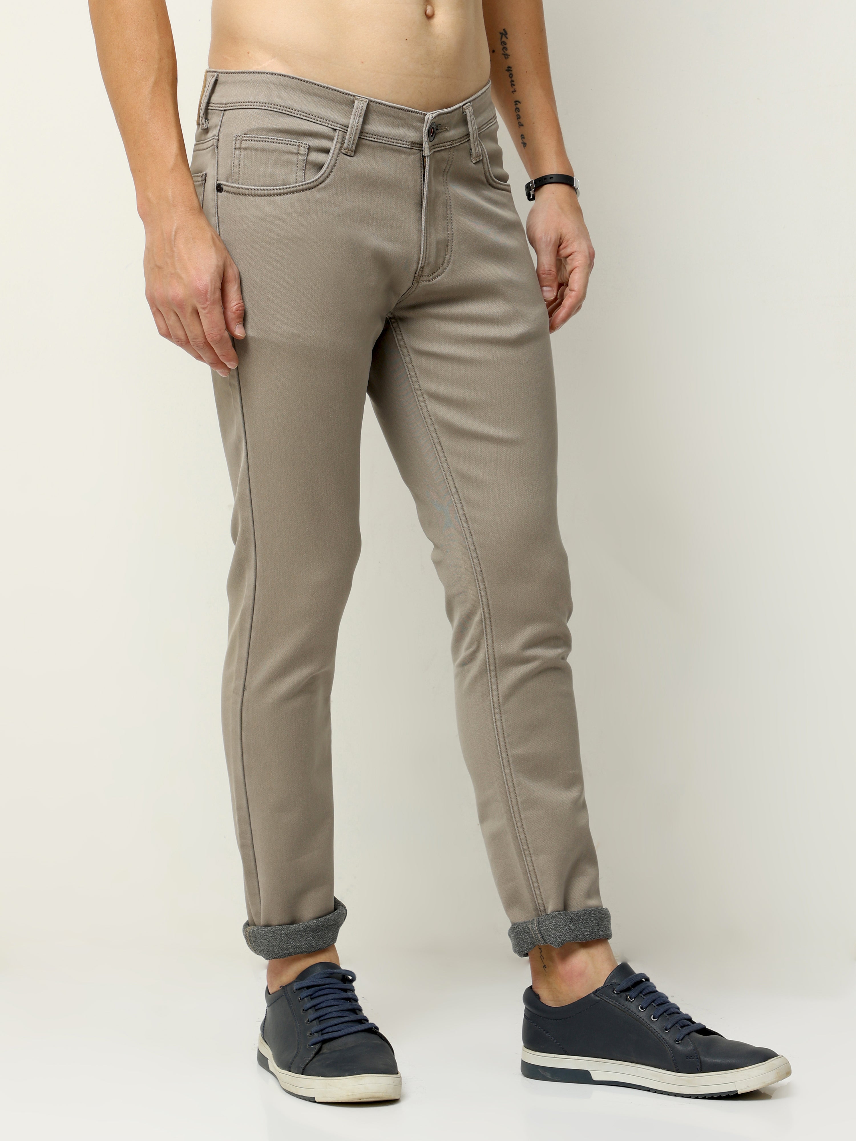 Men Slim Fit Jeans Chocolate