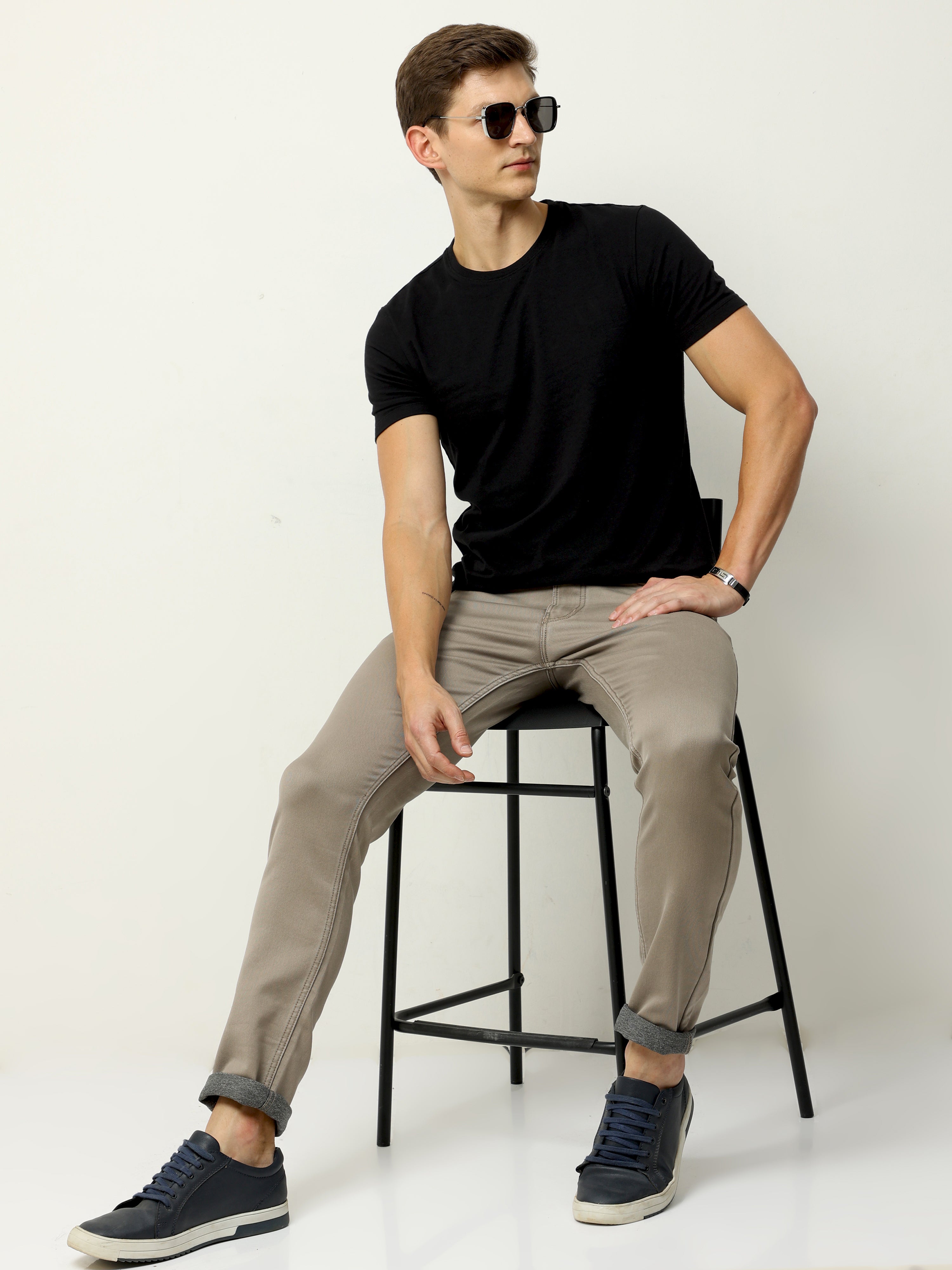 Men Slim Fit Jeans Chocolate