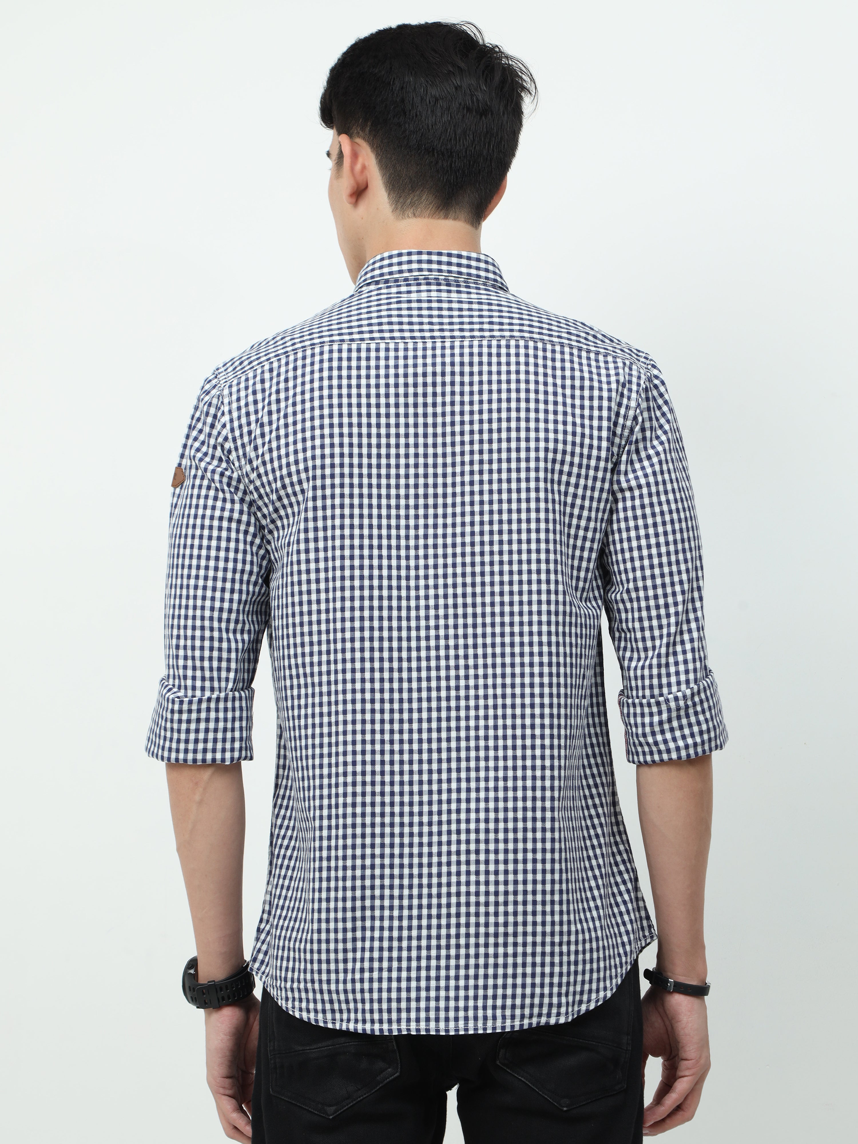Men Slim Fit Casual White Full Sleeves Shirt