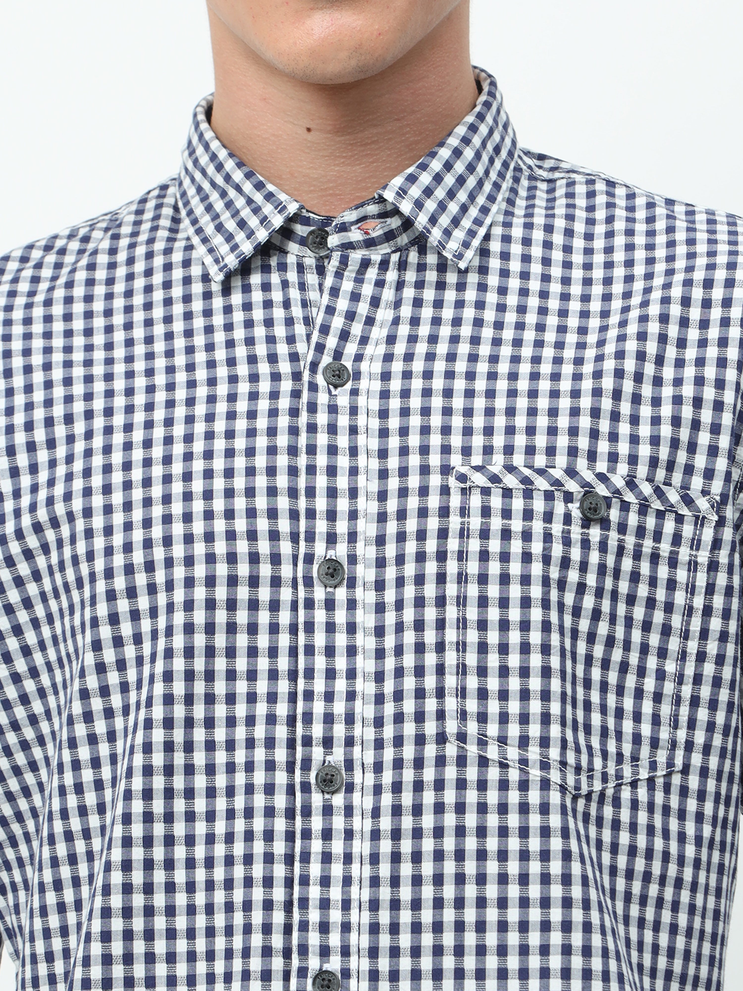 Men Slim Fit Casual White Full Sleeves Shirt