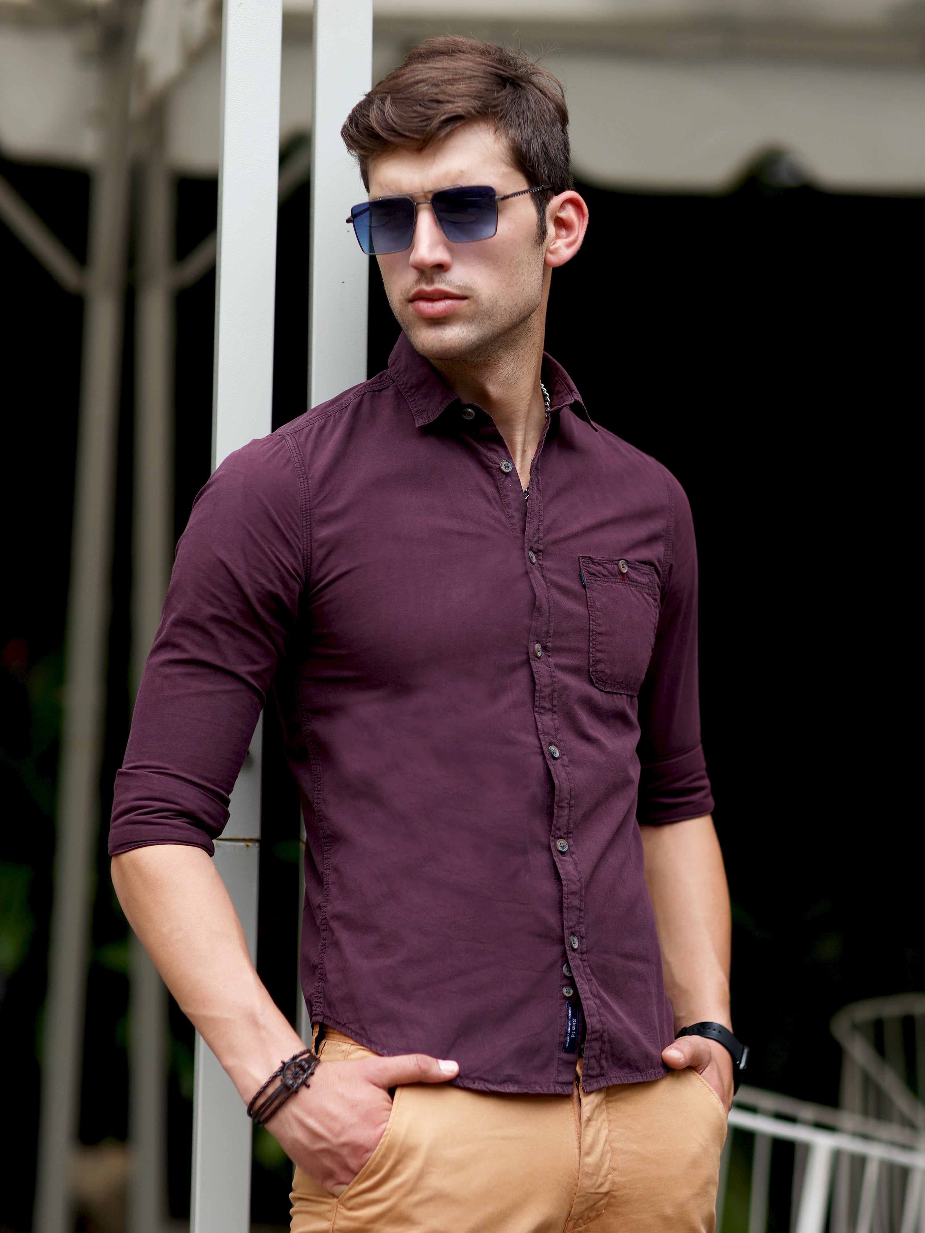  Solid Brick Red Full Sleeves