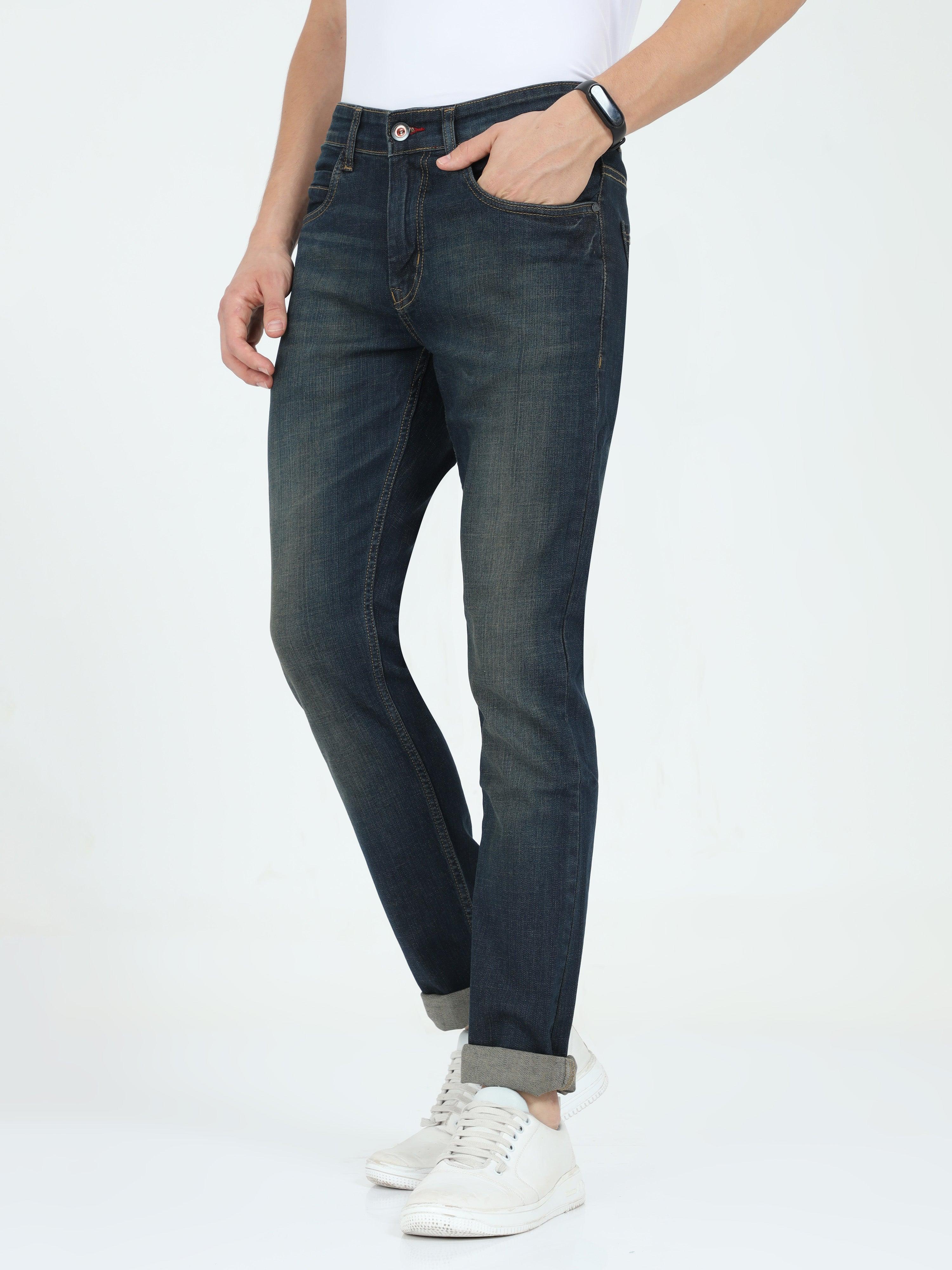 Men Slim Fit Jeans Shadow Blue Jean