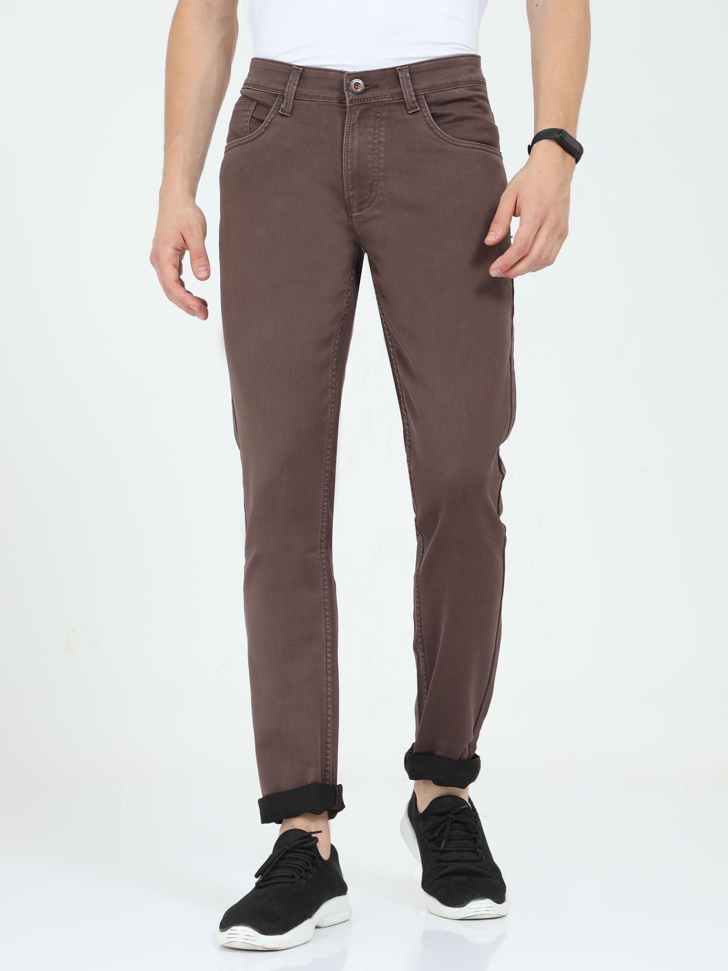 Men's Slim Fit Jeans - Brown - Triggerjeans