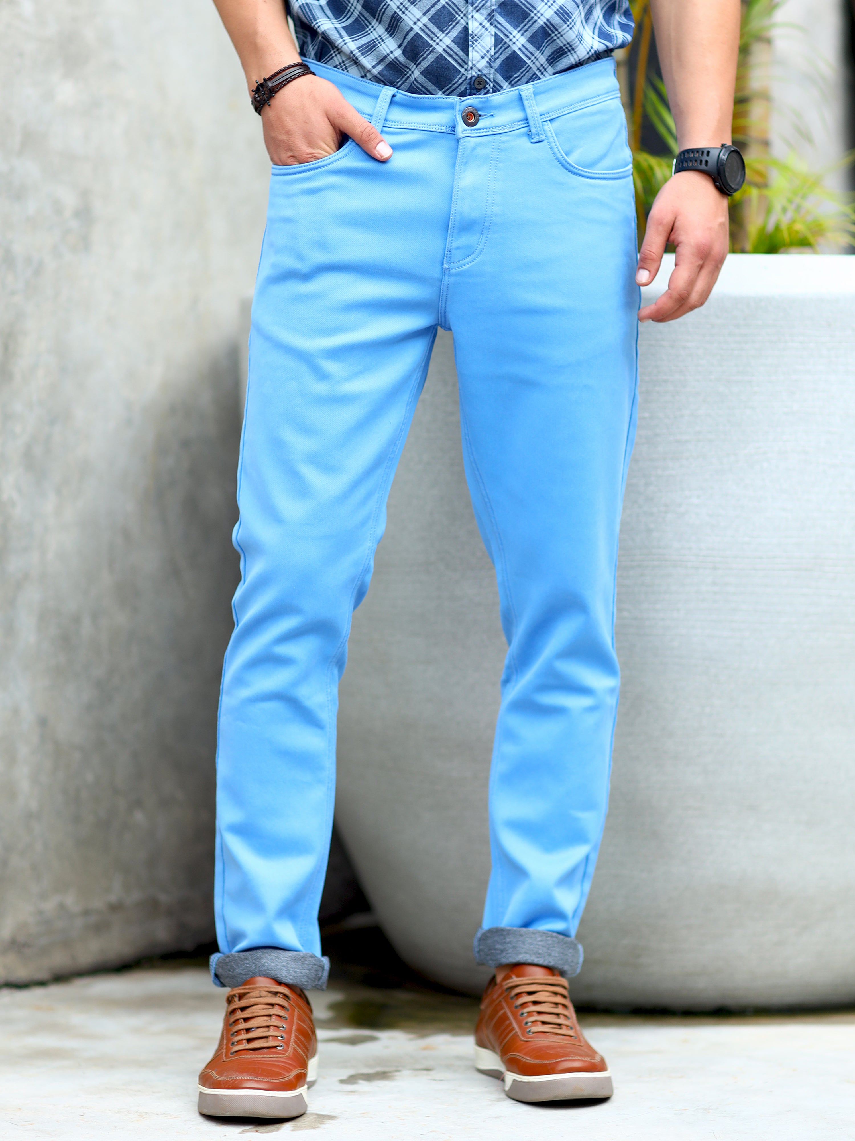 Men  Slim-Fit Jeans- Royal Blue Denim