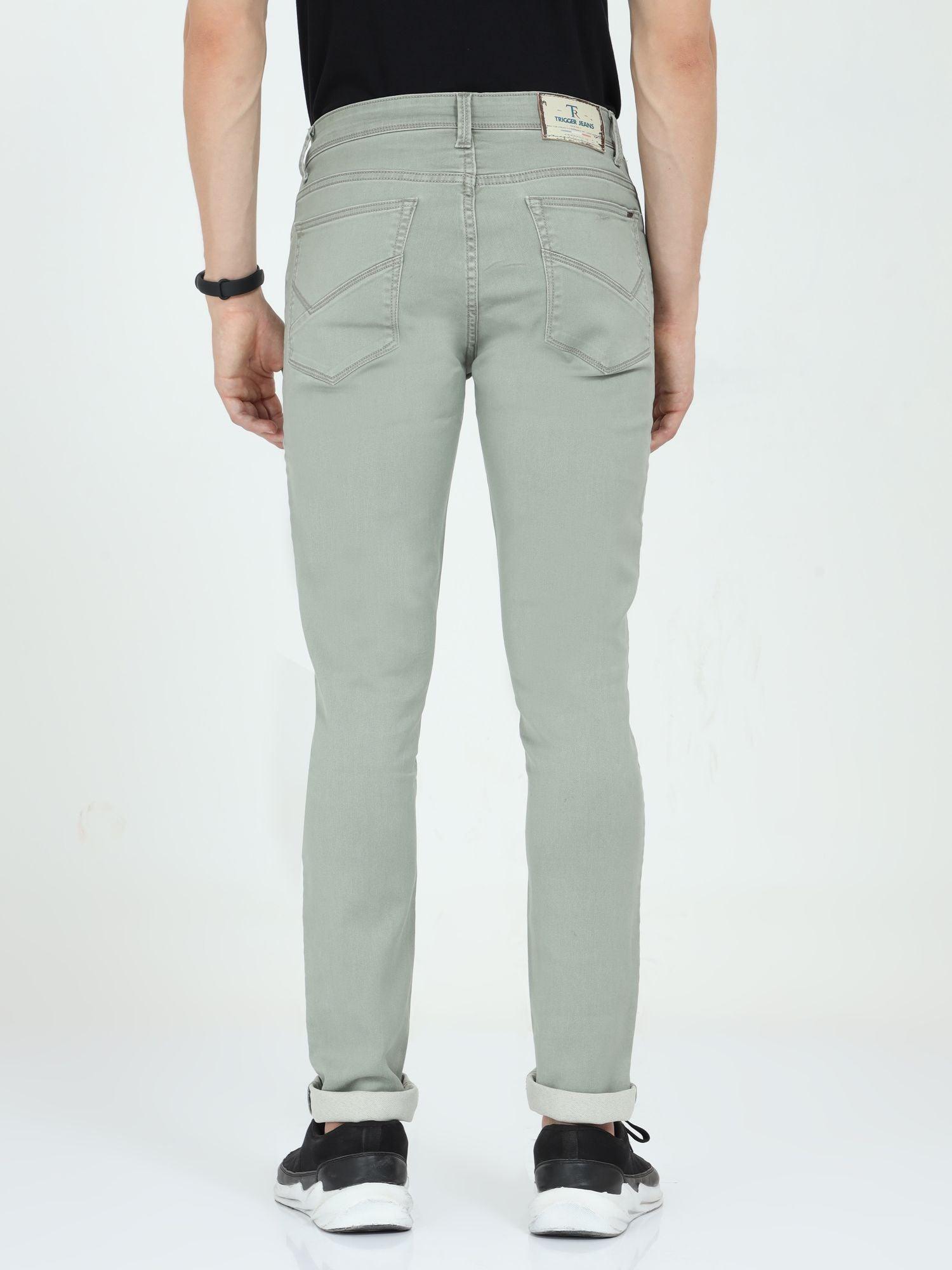 Men's Slim Fit Jeans - Light Olive - Triggerjeans