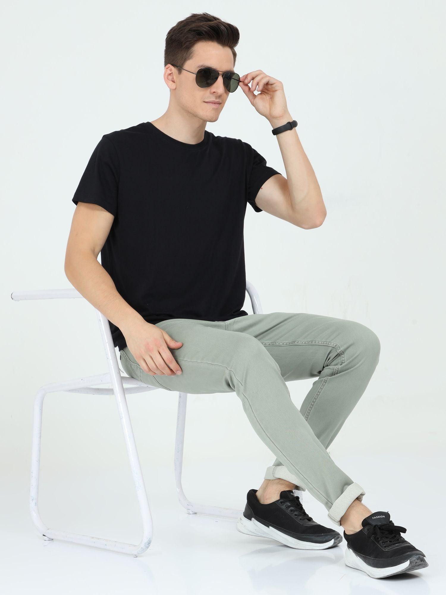 Men's Slim Fit Jeans - Light Olive - Triggerjeans