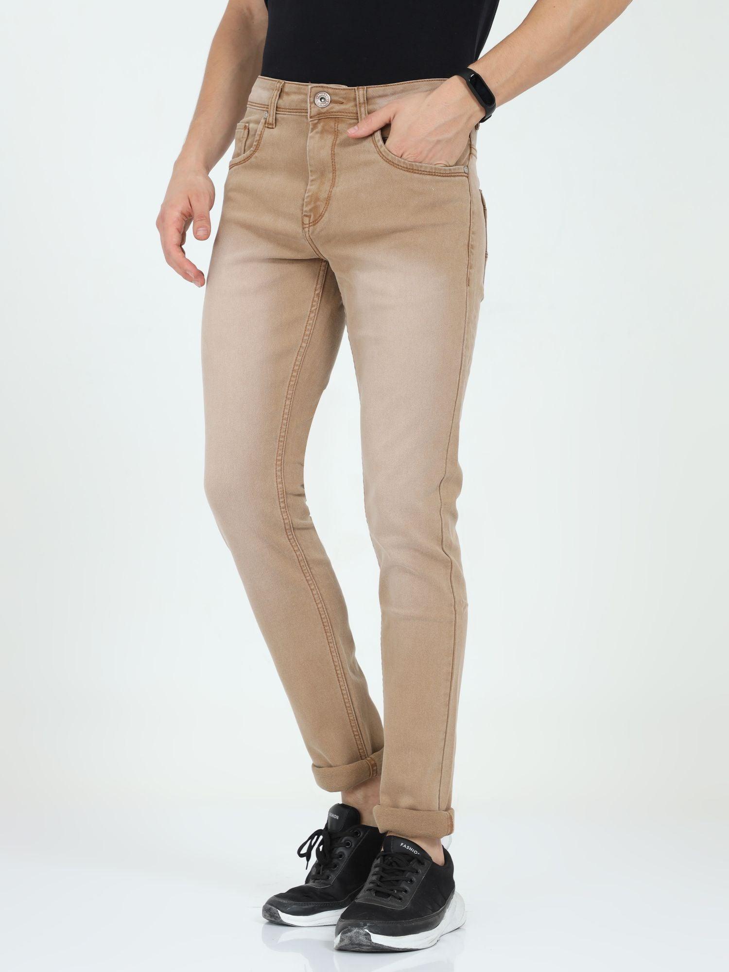 Mens Norton Carrot In Carrot Fit Beige Jeans
