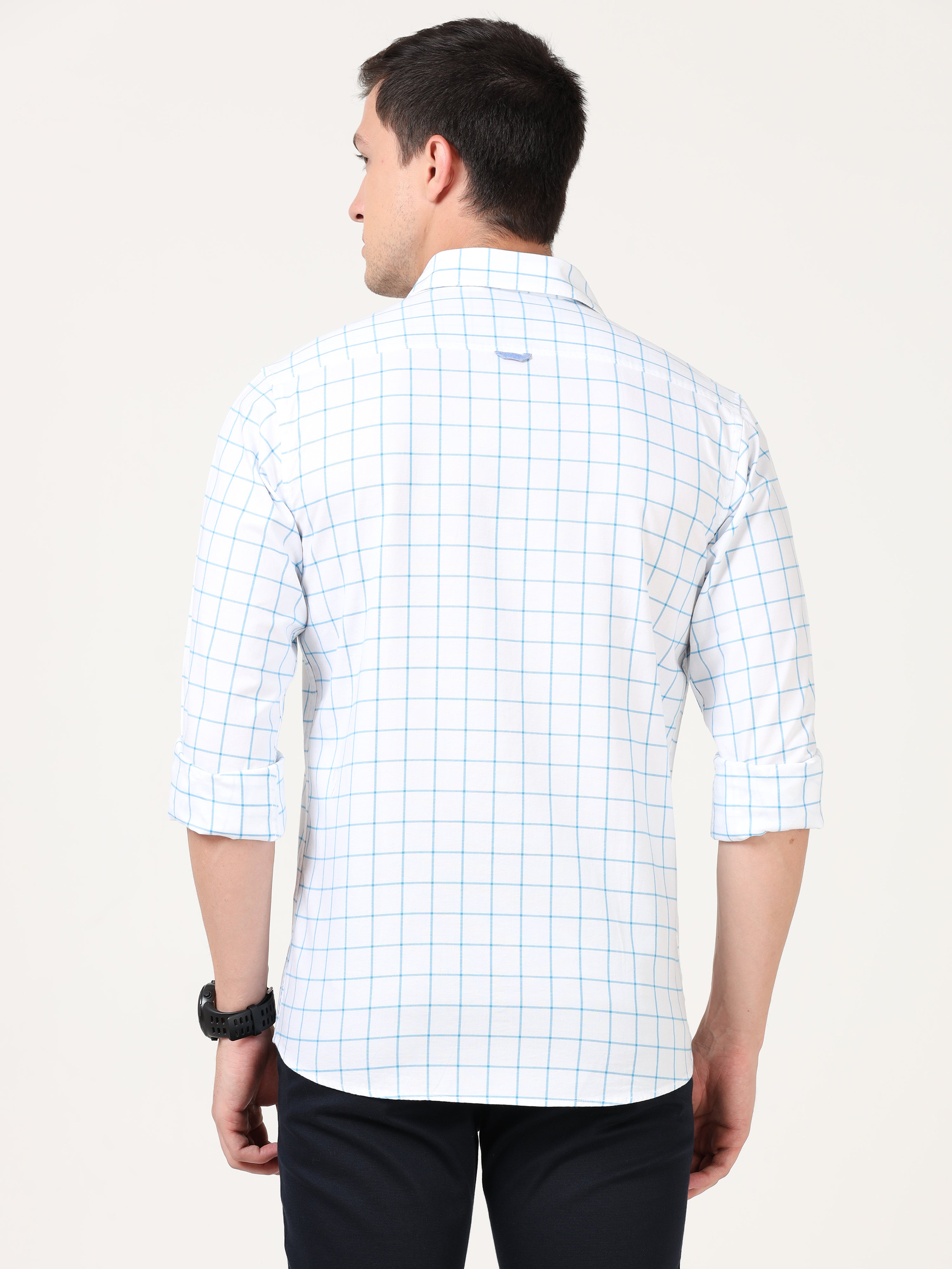 Tartan Checks White Full Sleeves