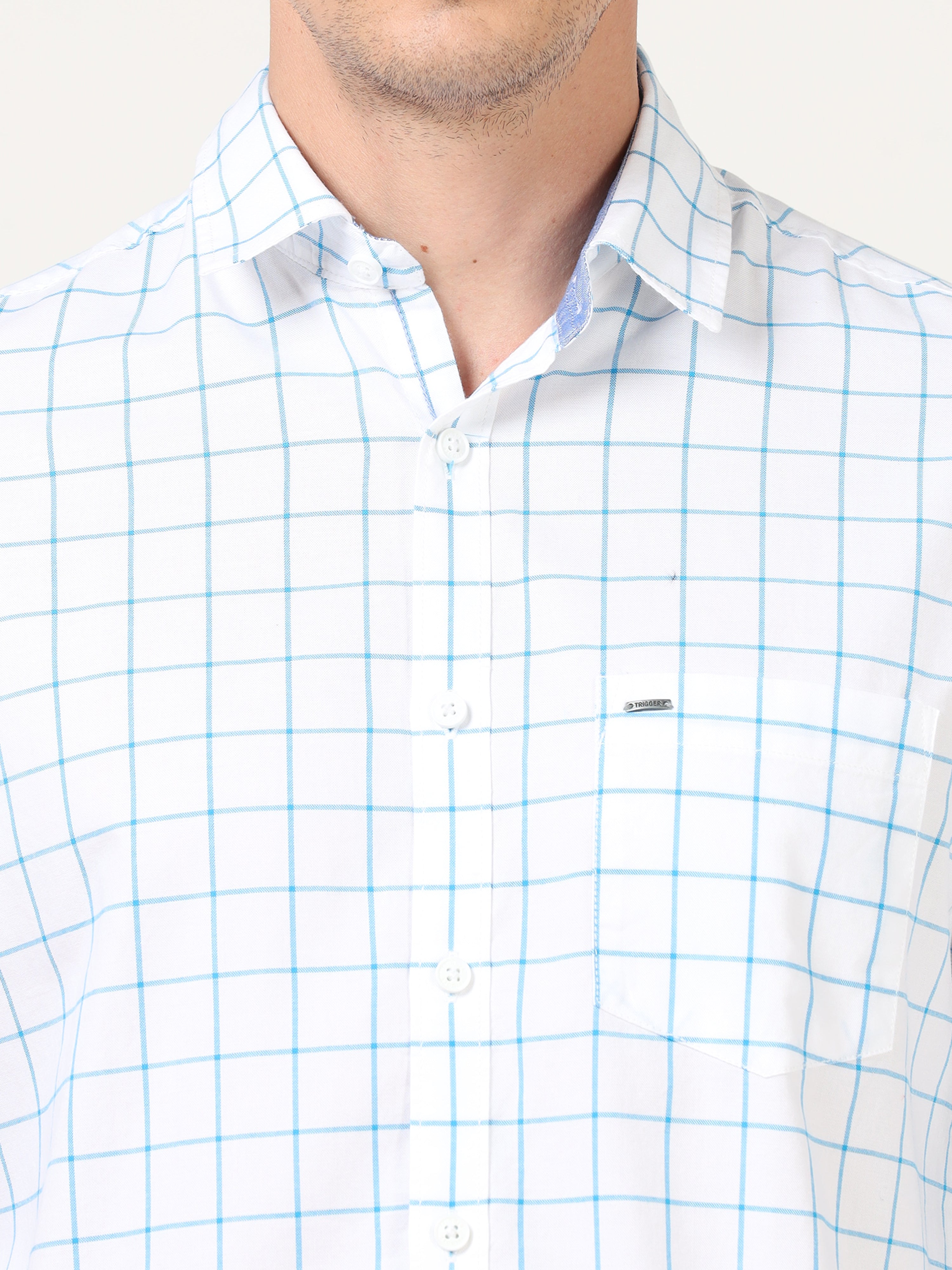 Tartan Checks White Full Sleeves
