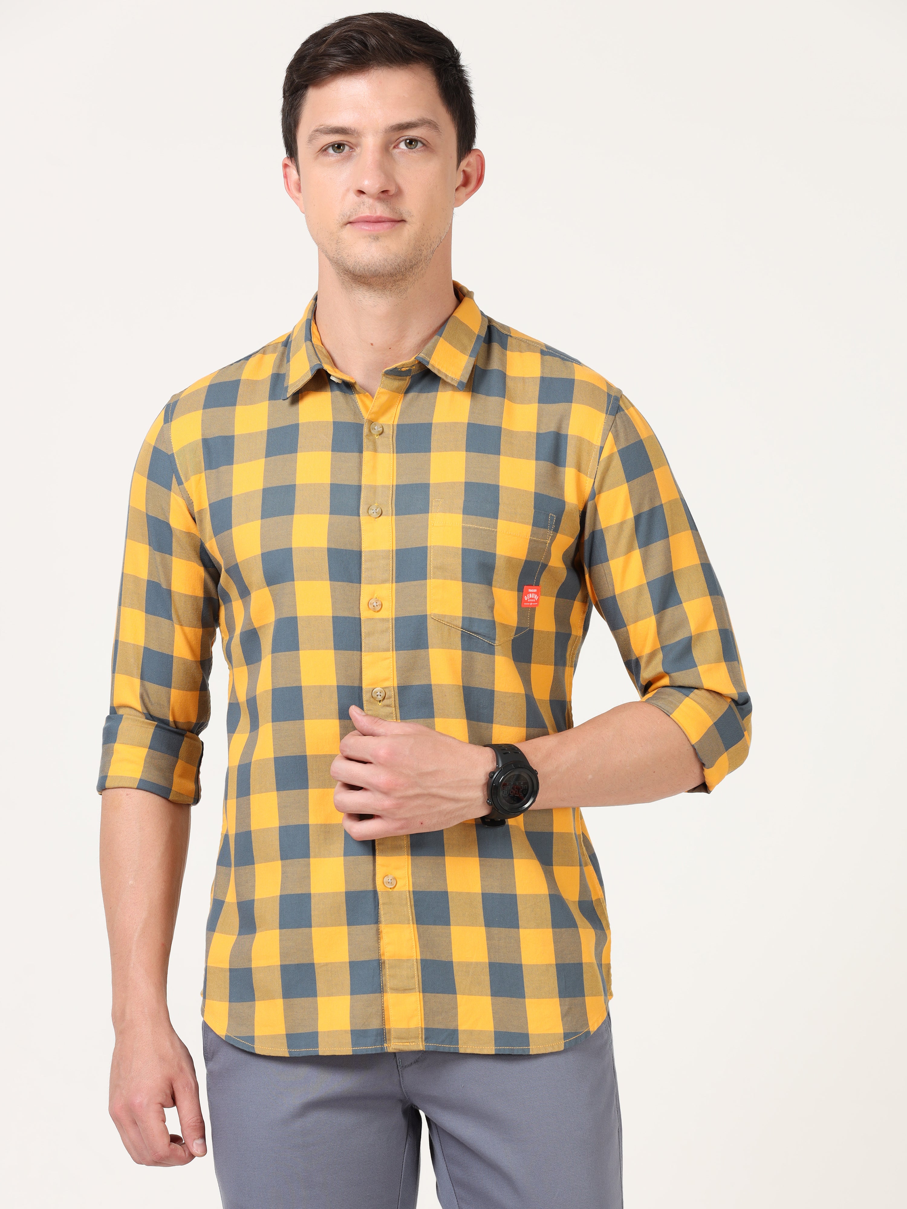  Tartan Checks Yellow Full Sleeves