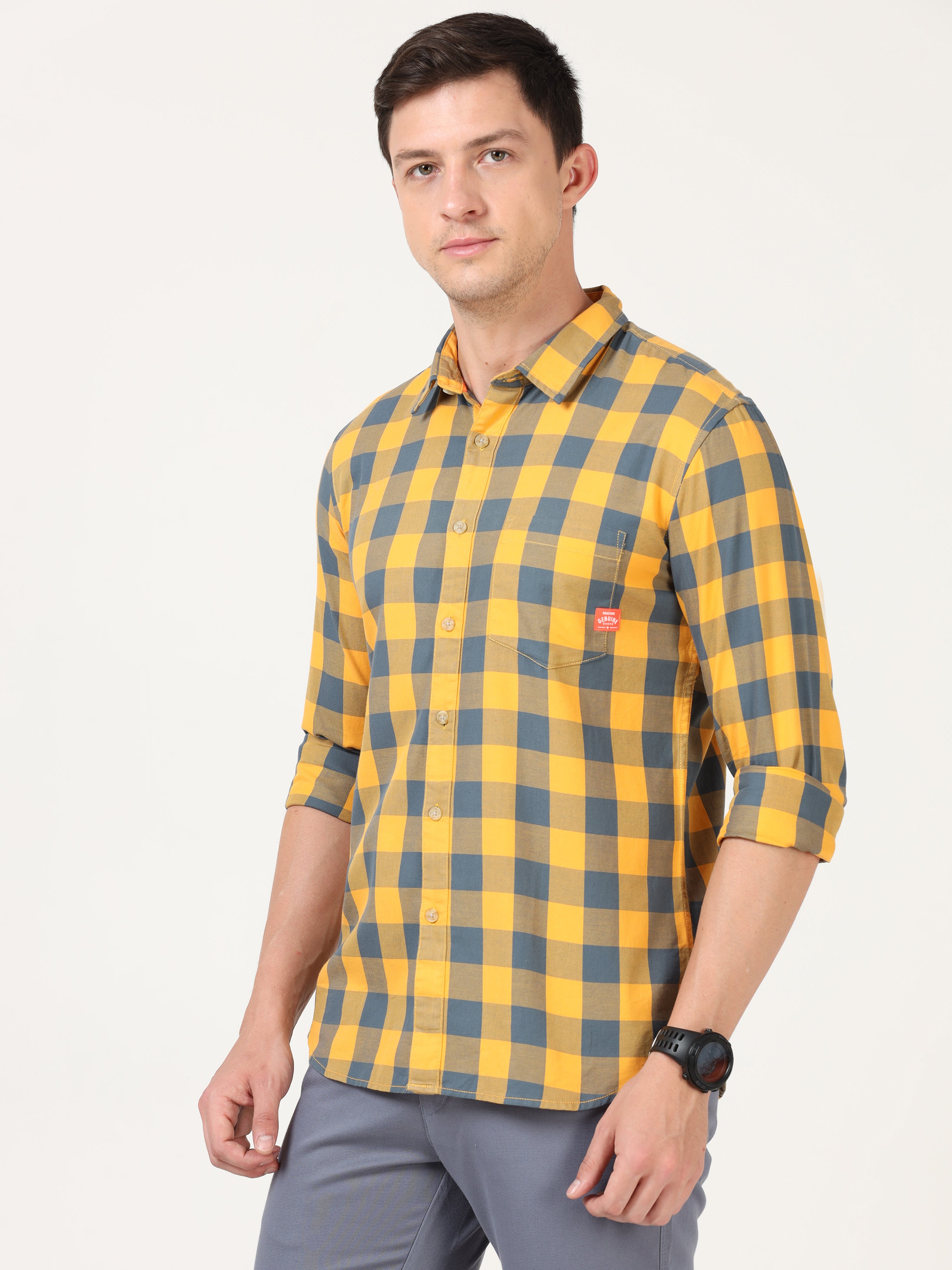  Tartan Checks Yellow Full Sleeves