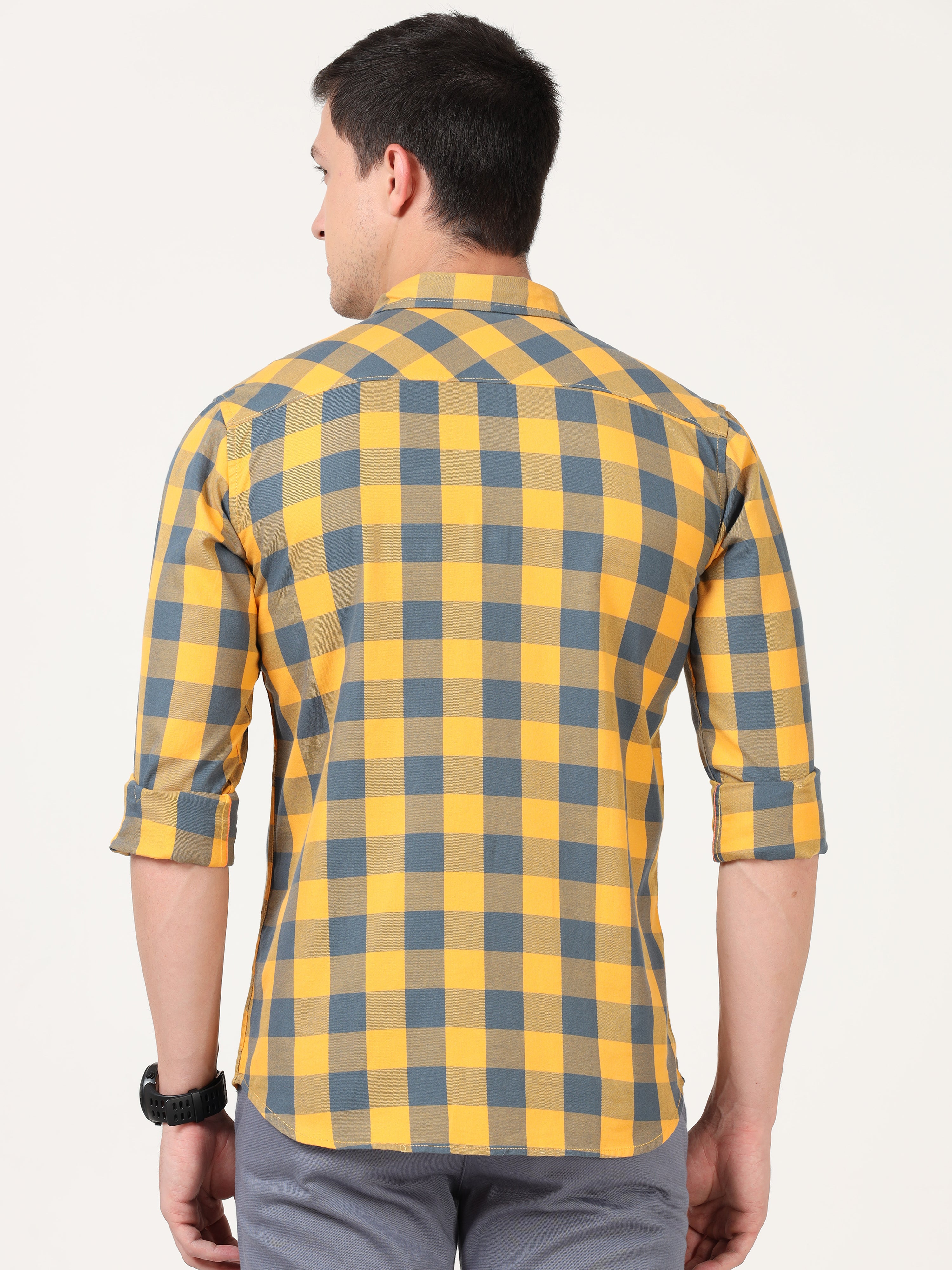  Tartan Checks Yellow Full Sleeves