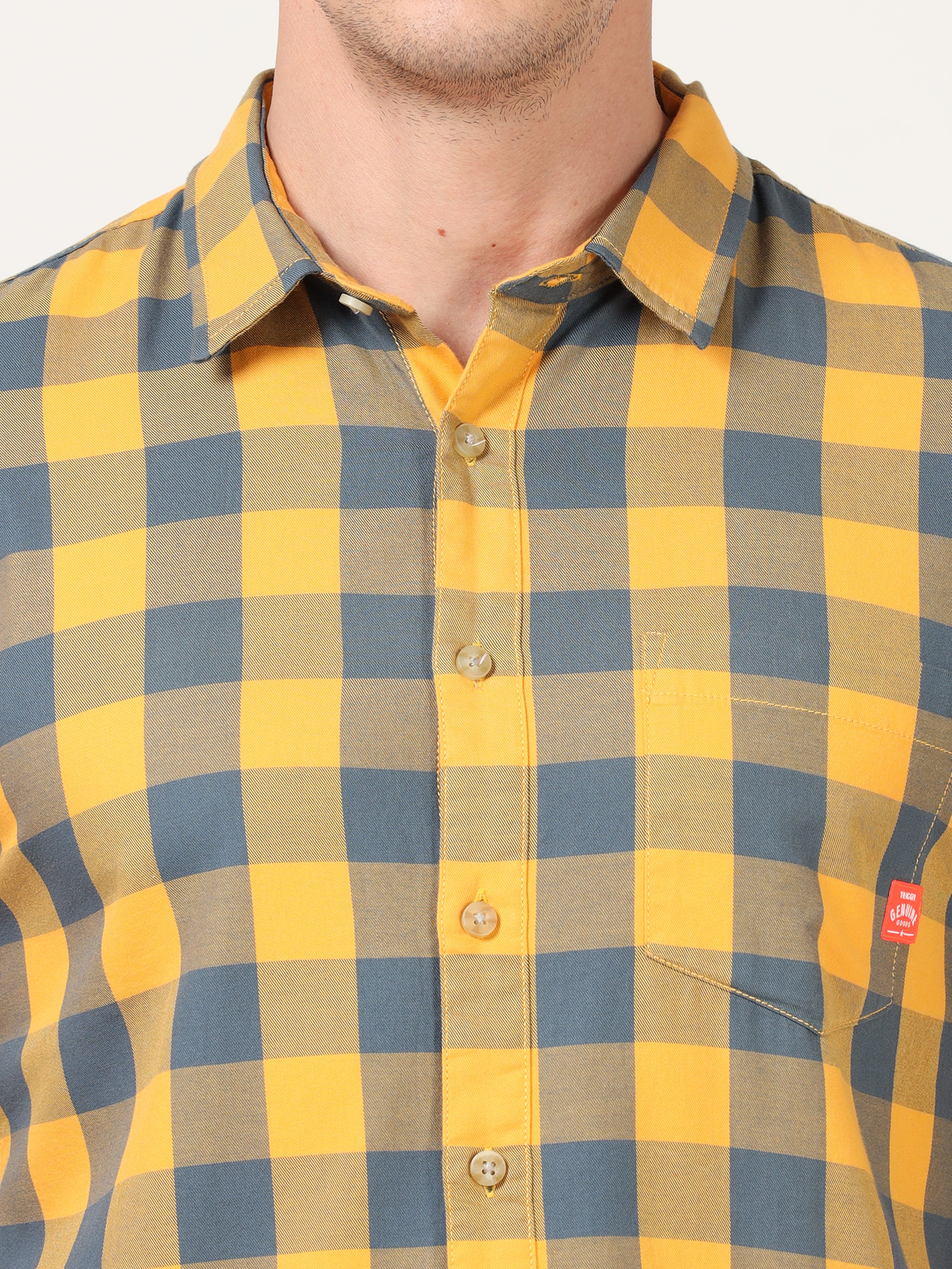  Tartan Checks Yellow Full Sleeves