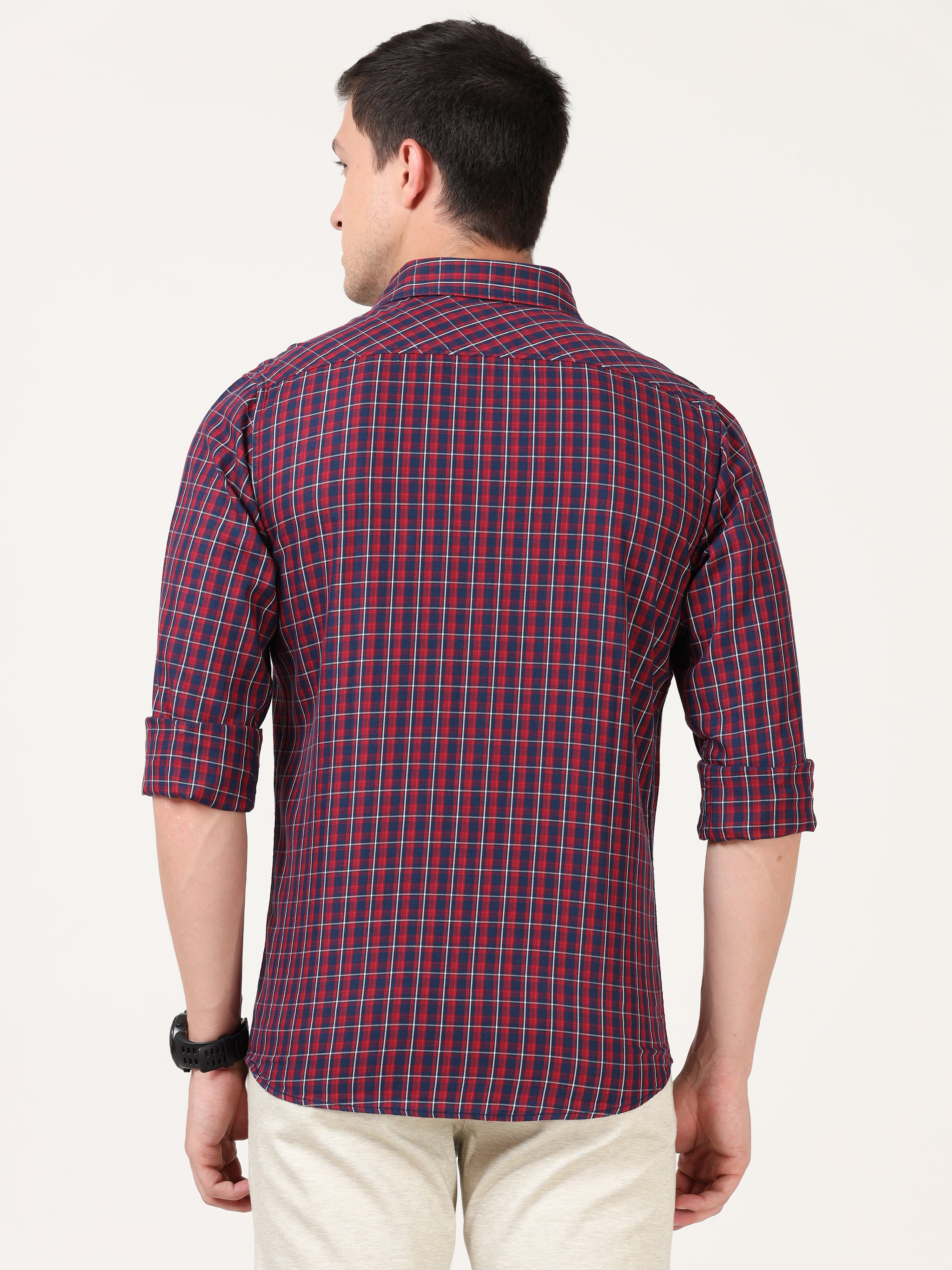 Tartan Checks Red Full Sleeves