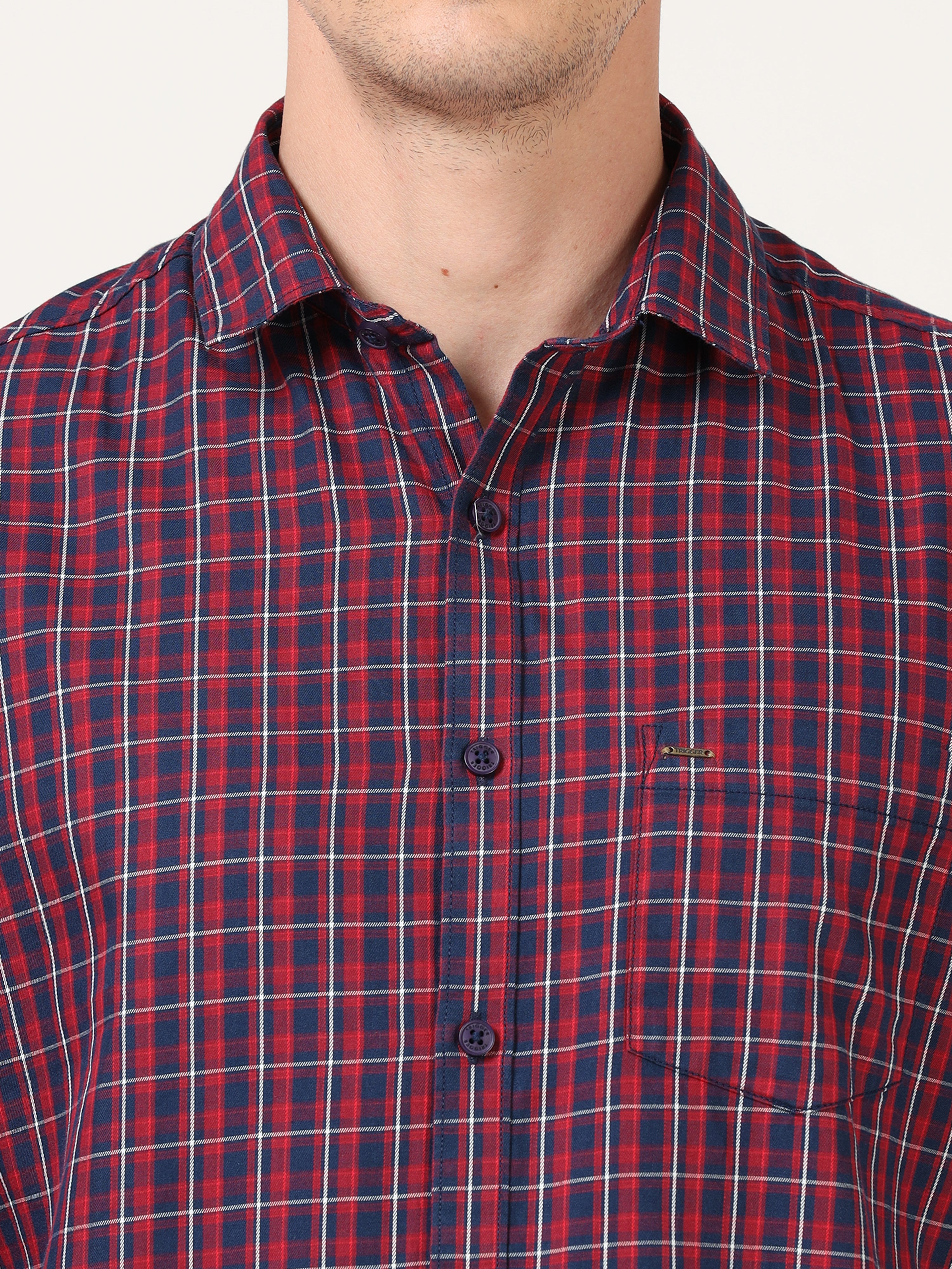 Tartan Checks Red Full Sleeves
