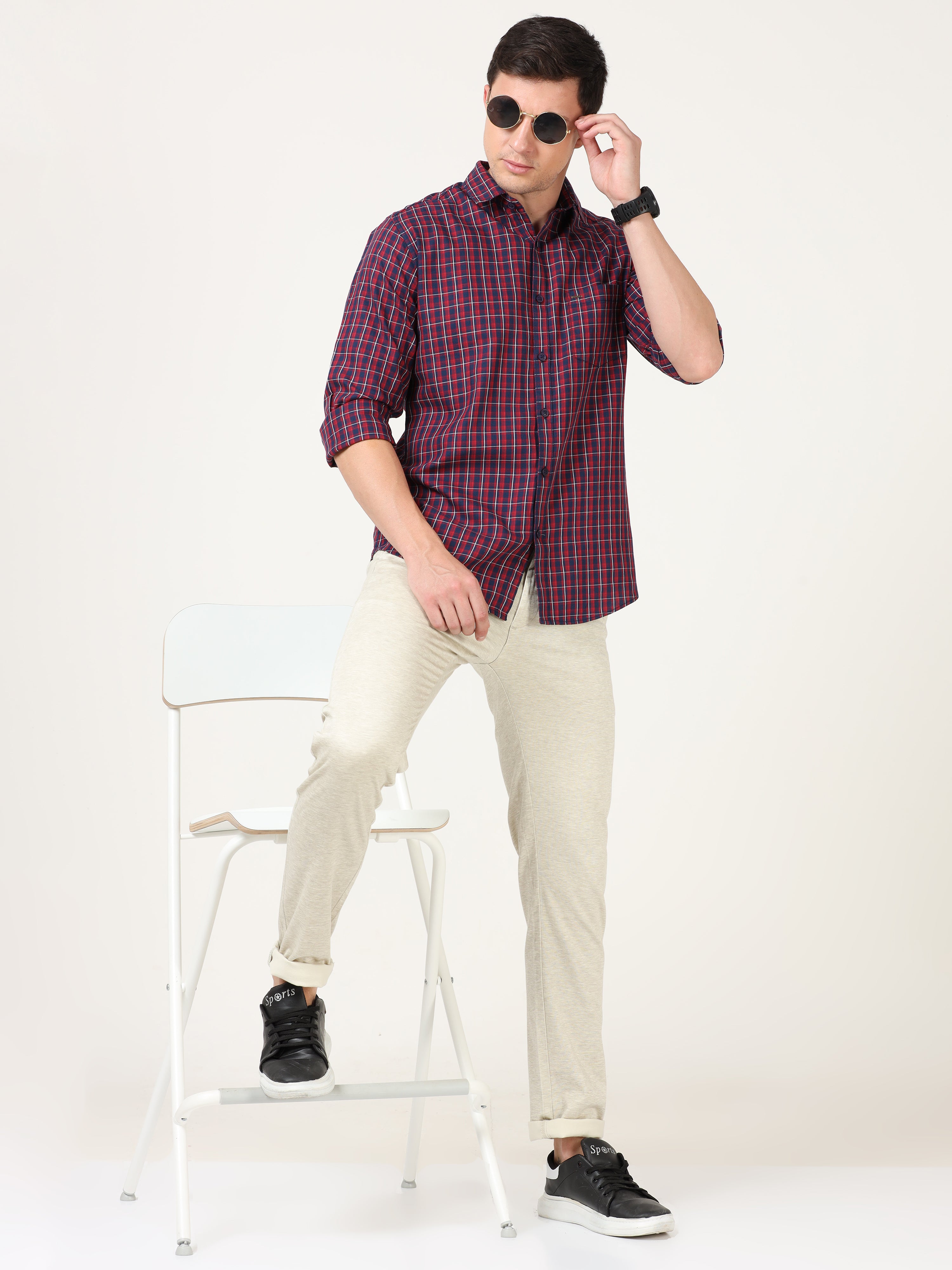 Tartan Checks Red Full Sleeves