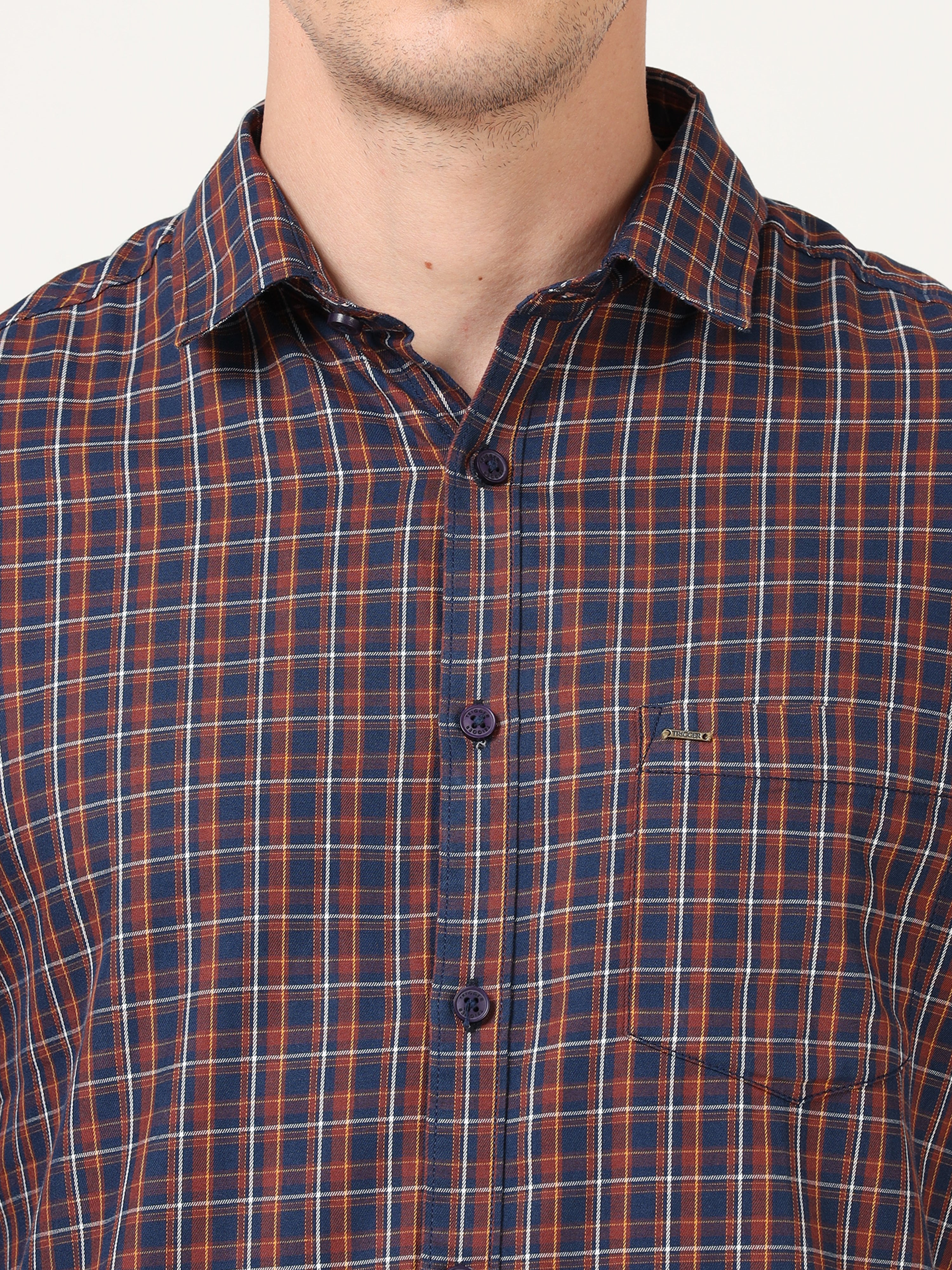 Men Slim Fit Casual Mustard Full Sleeves Shirt