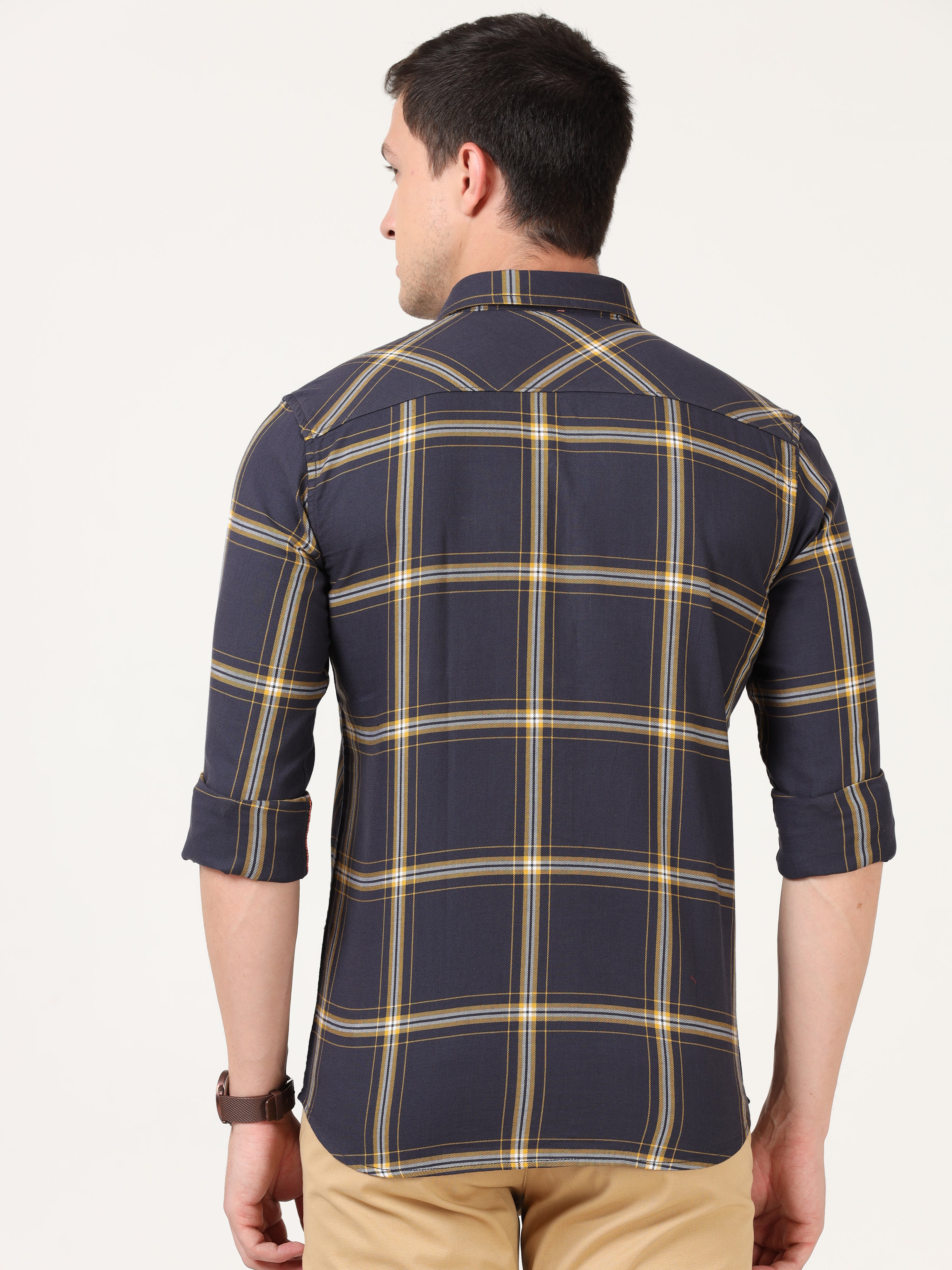 Windowpane Checks Yellow Full Sleeves