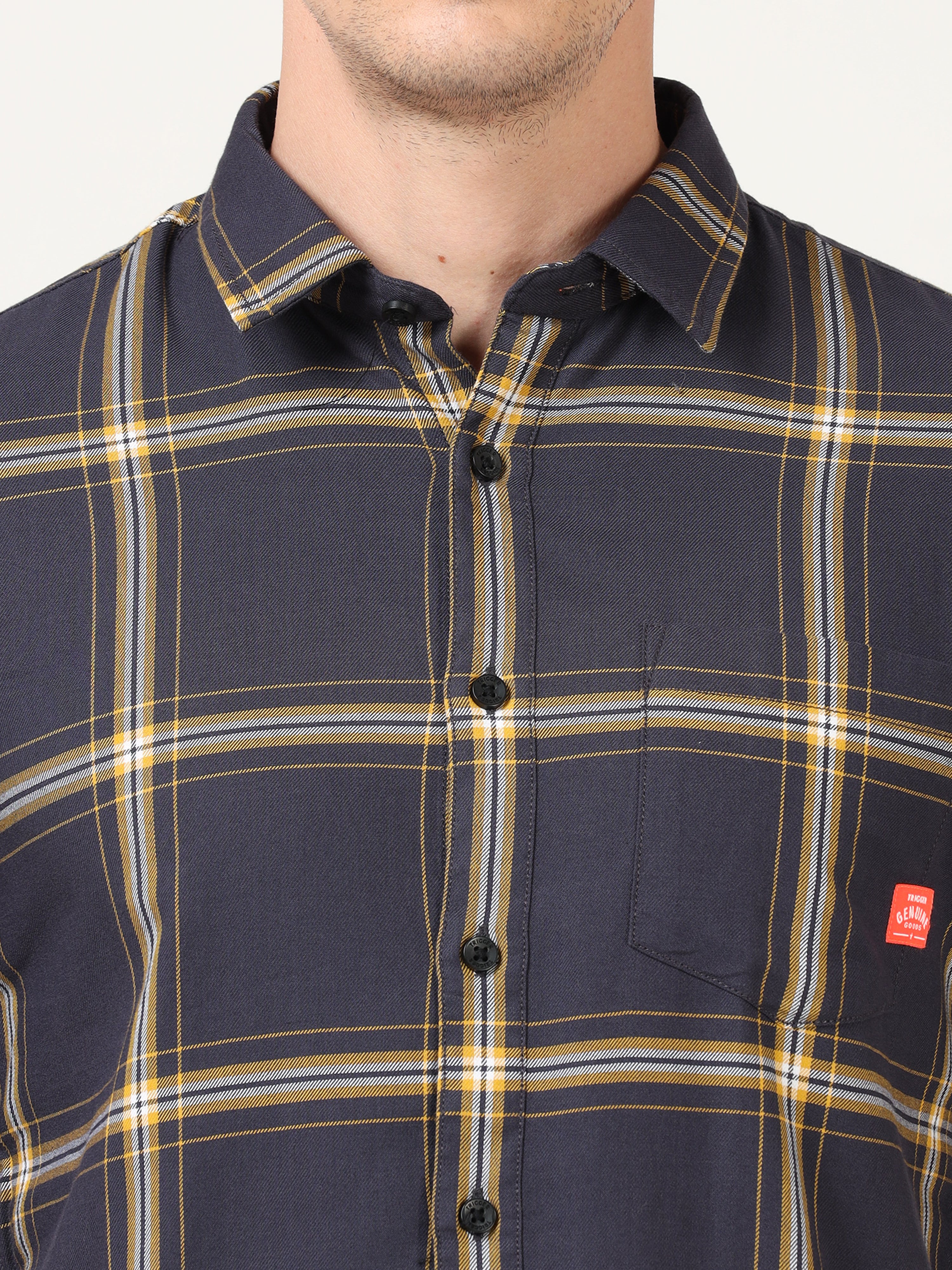 Windowpane Checks Yellow Full Sleeves