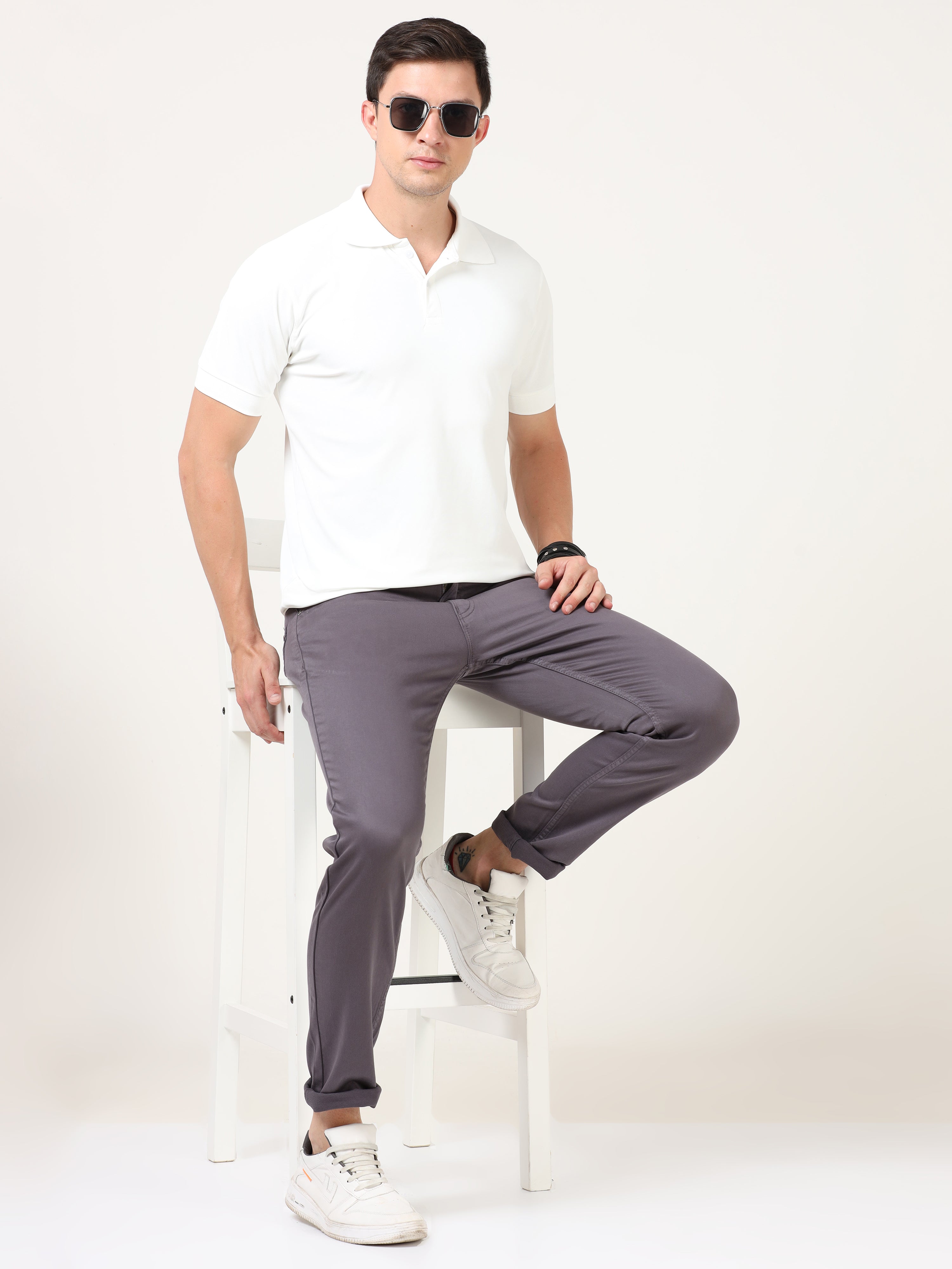 Men Slim Fit Graphite Jean