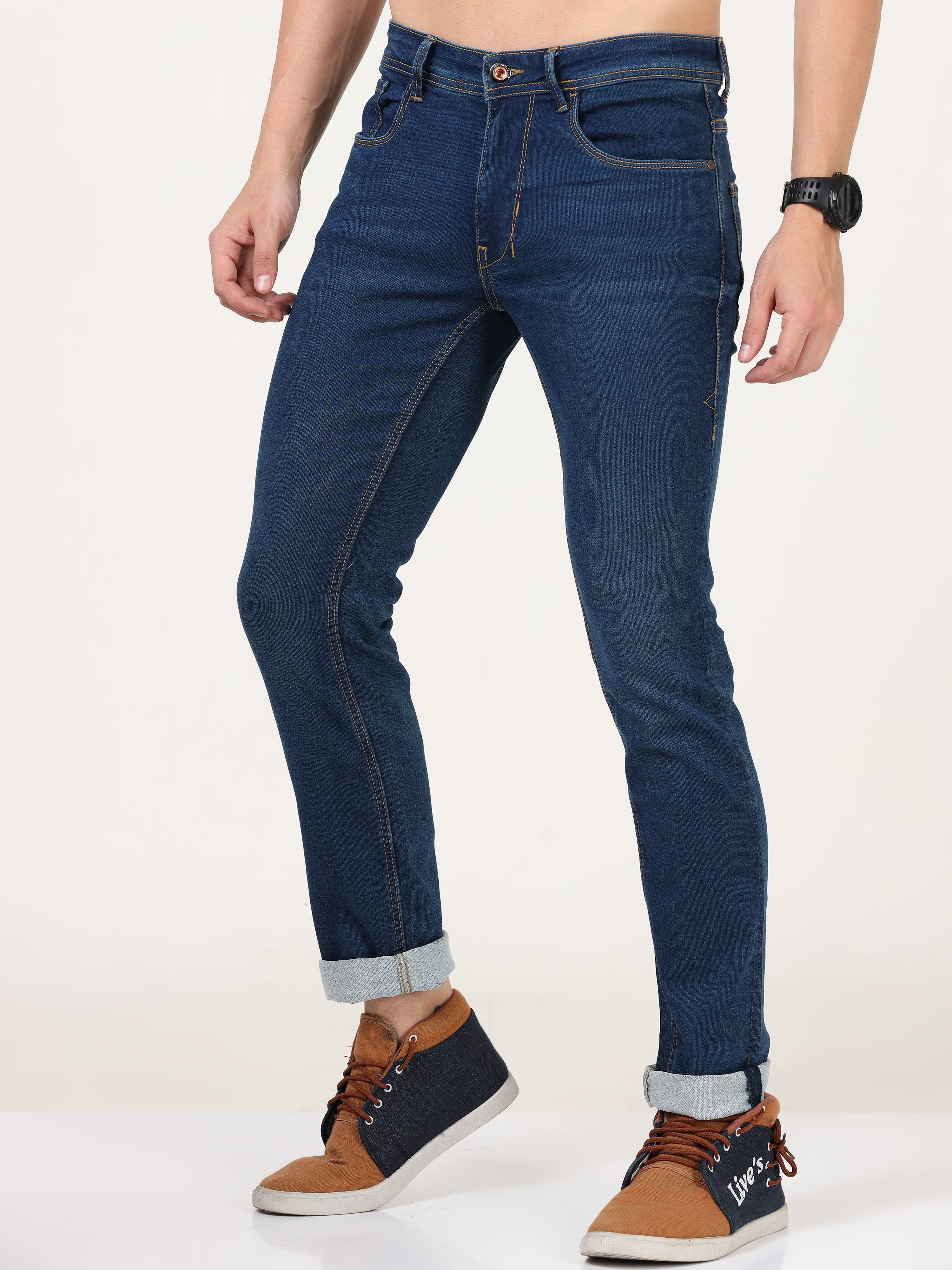 Men Slim-Fit Blue Jeans