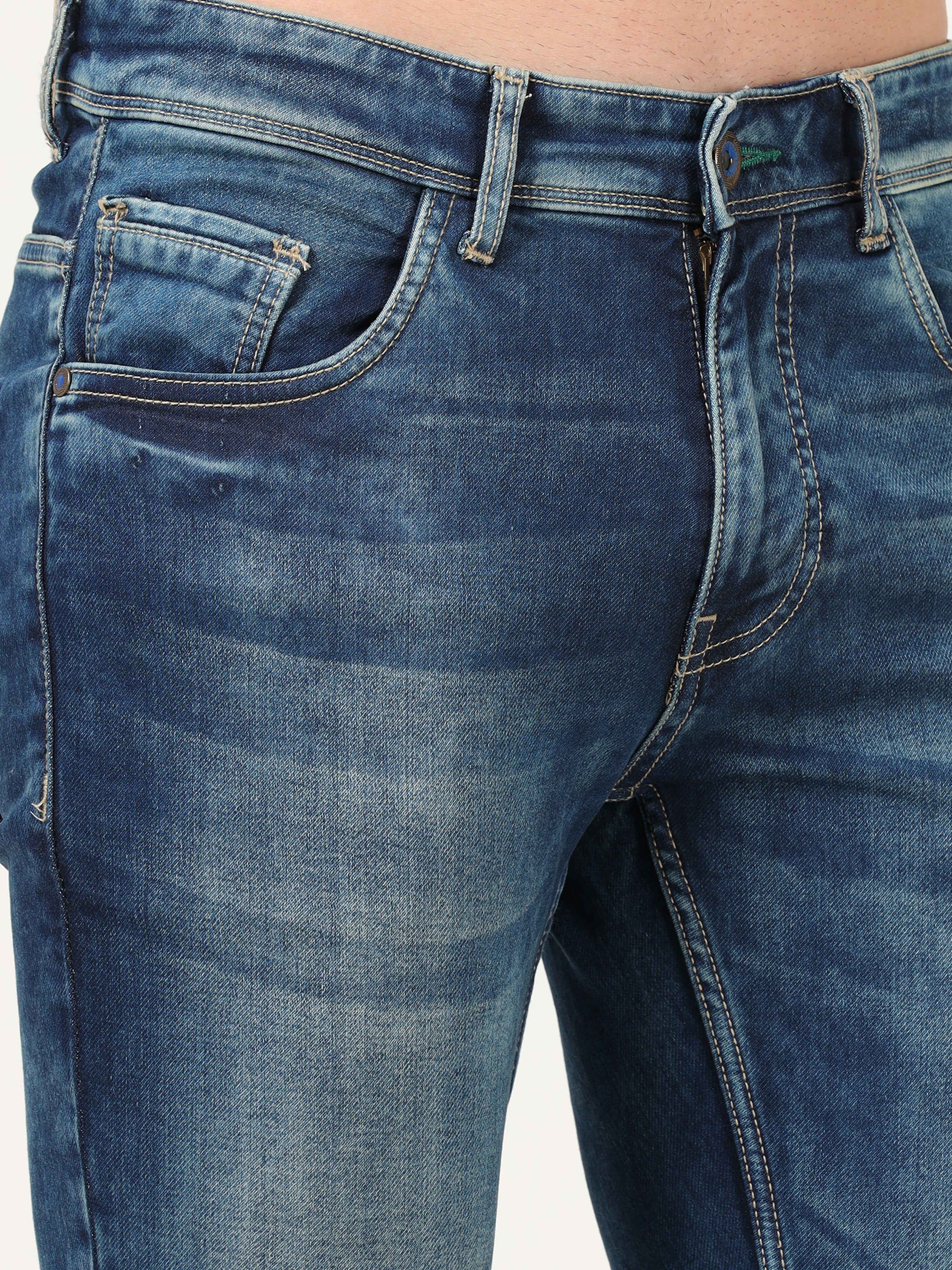 Men Skinny-Fit Blue Jeans
