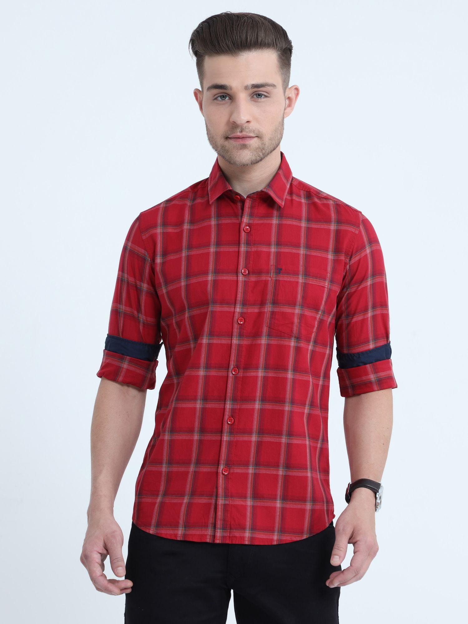  Tartan Checks Red Full Sleeves