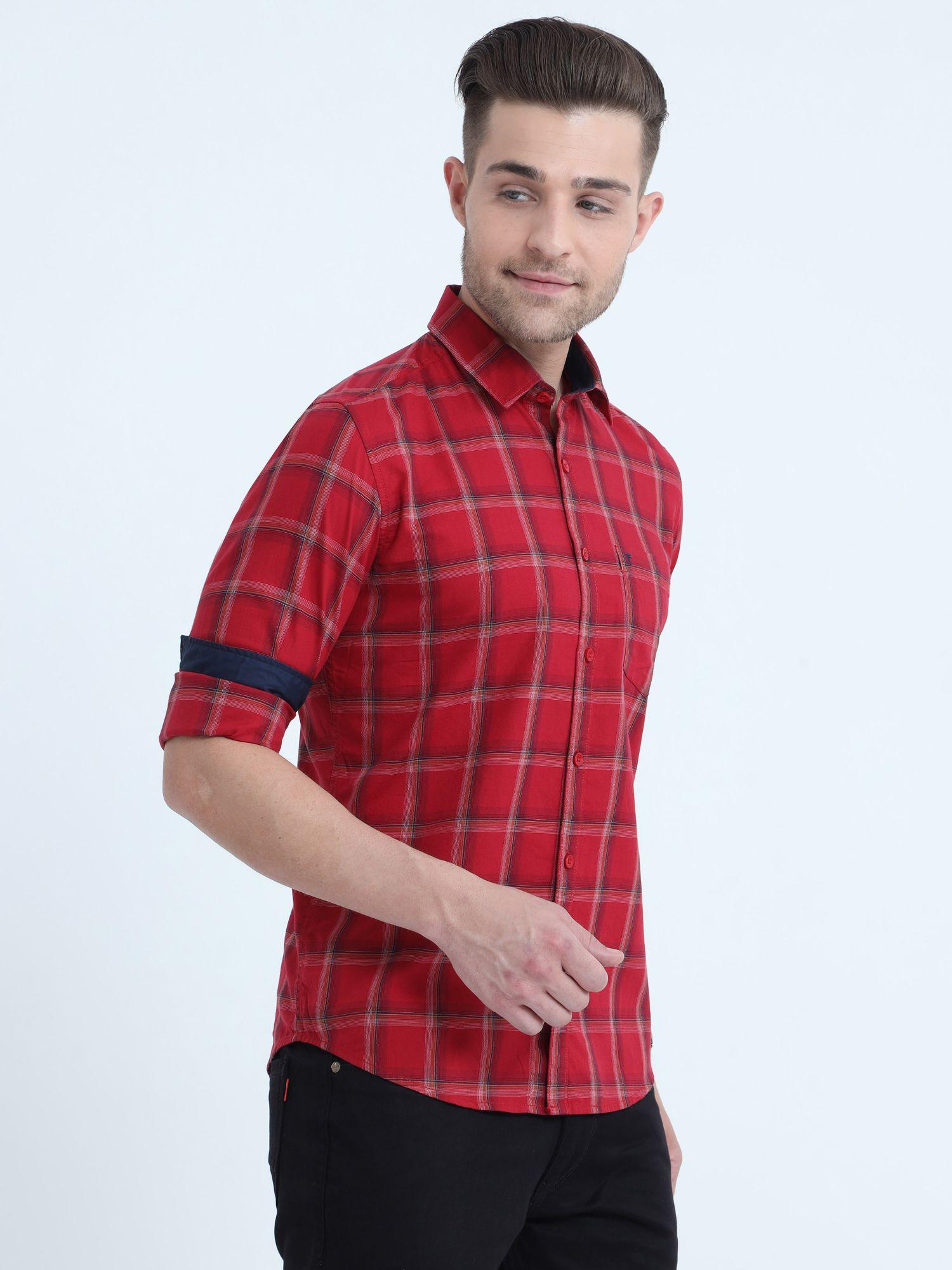  Tartan Checks Red Full Sleeves