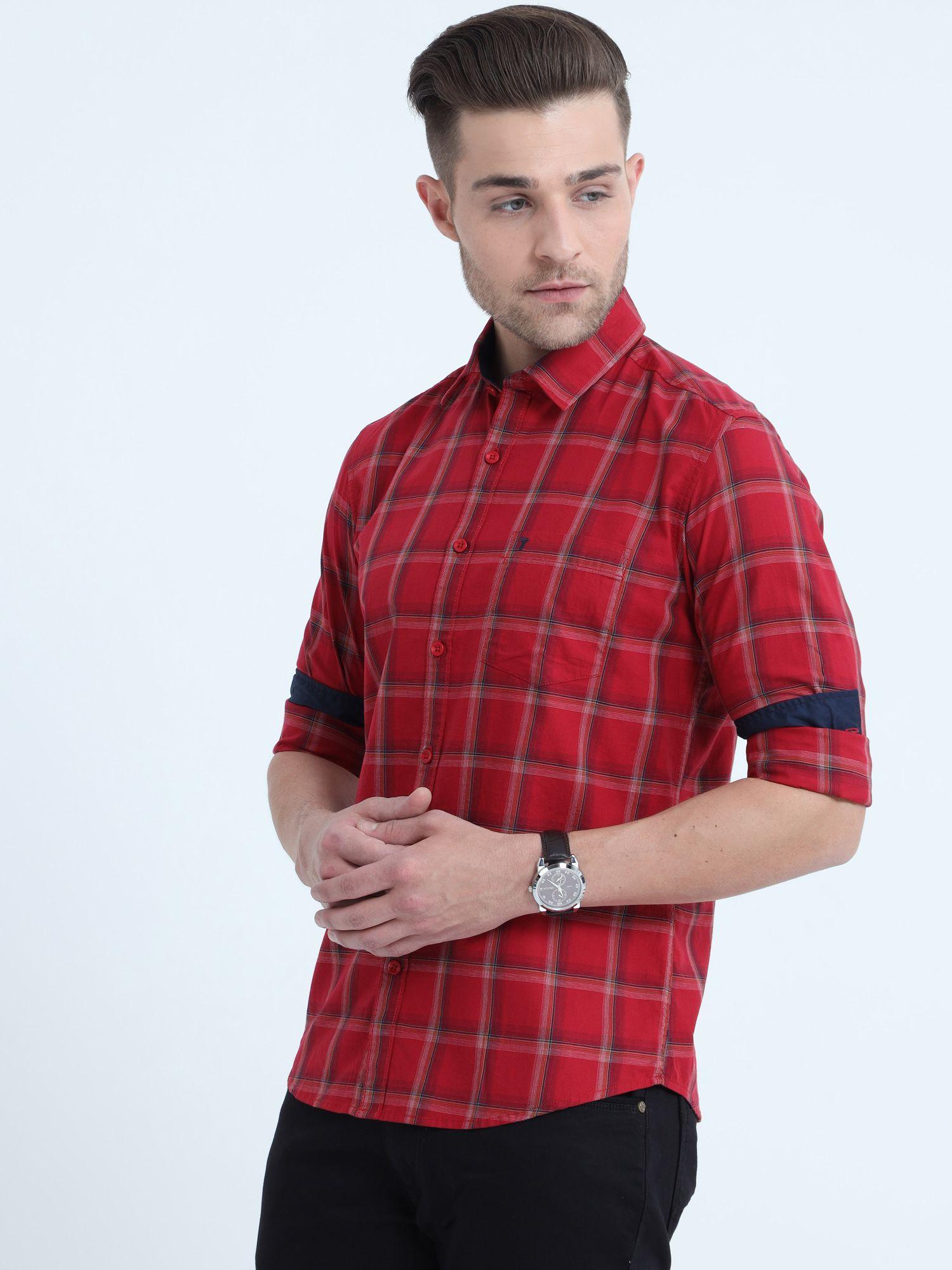  Tartan Checks Red Full Sleeves