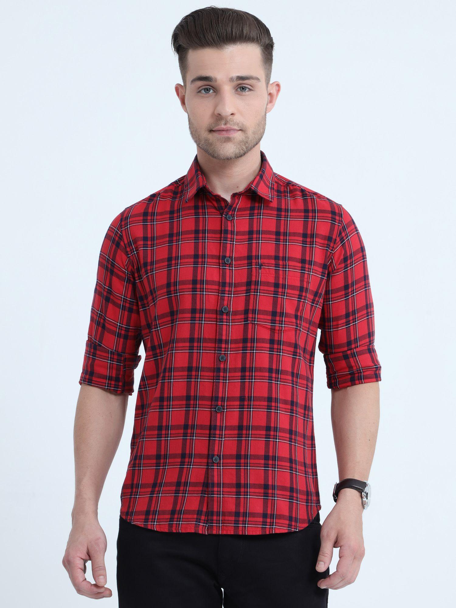  Tartan Checks Red Full Sleeves