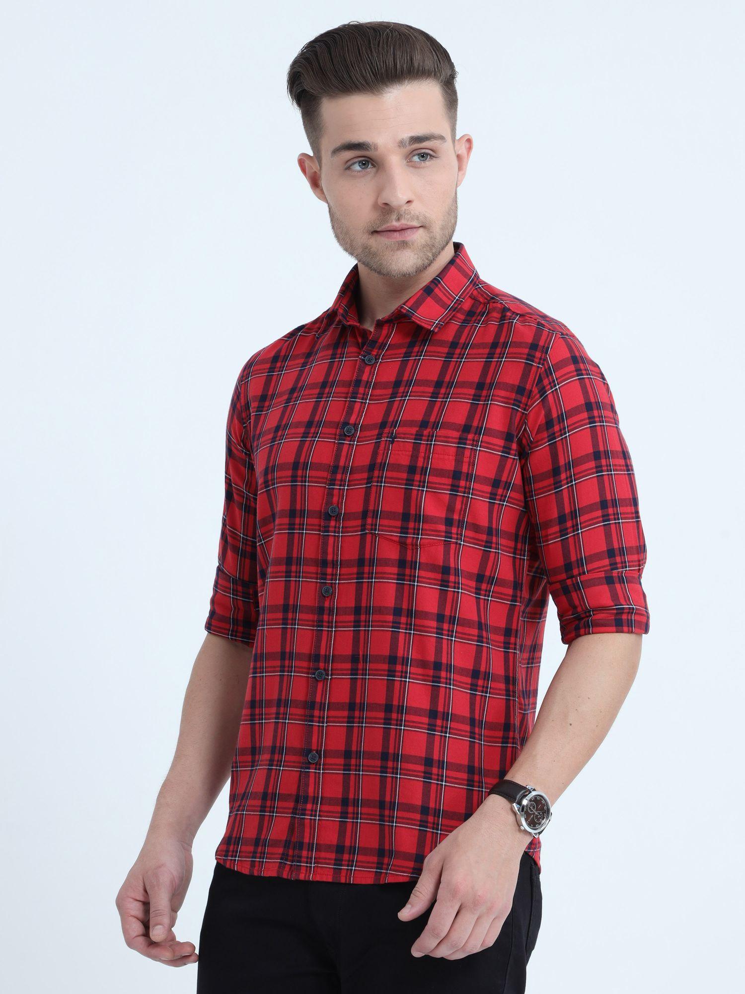  Tartan Checks Red Full Sleeves