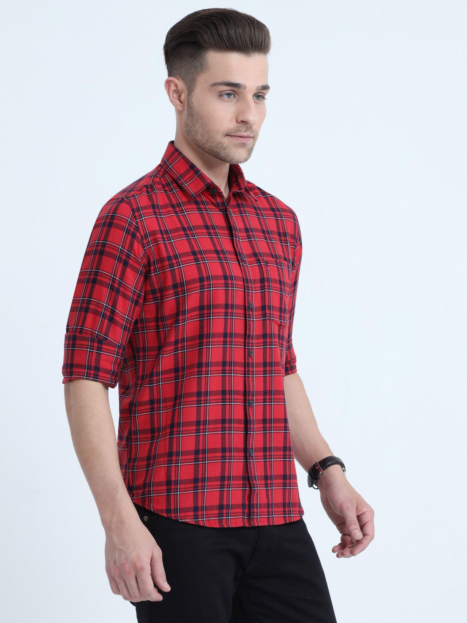  Tartan Checks Red Full Sleeves