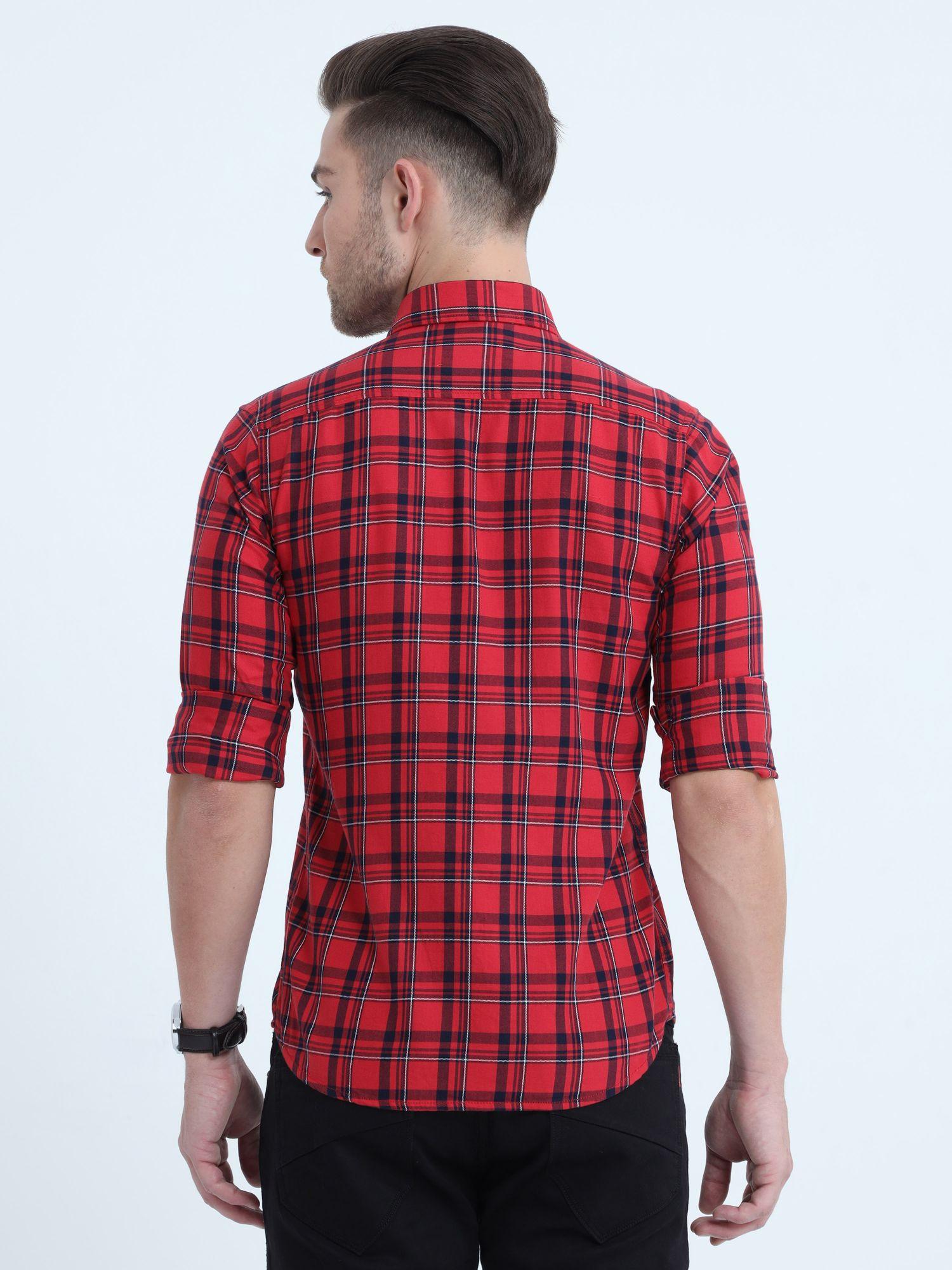  Tartan Checks Red Full Sleeves