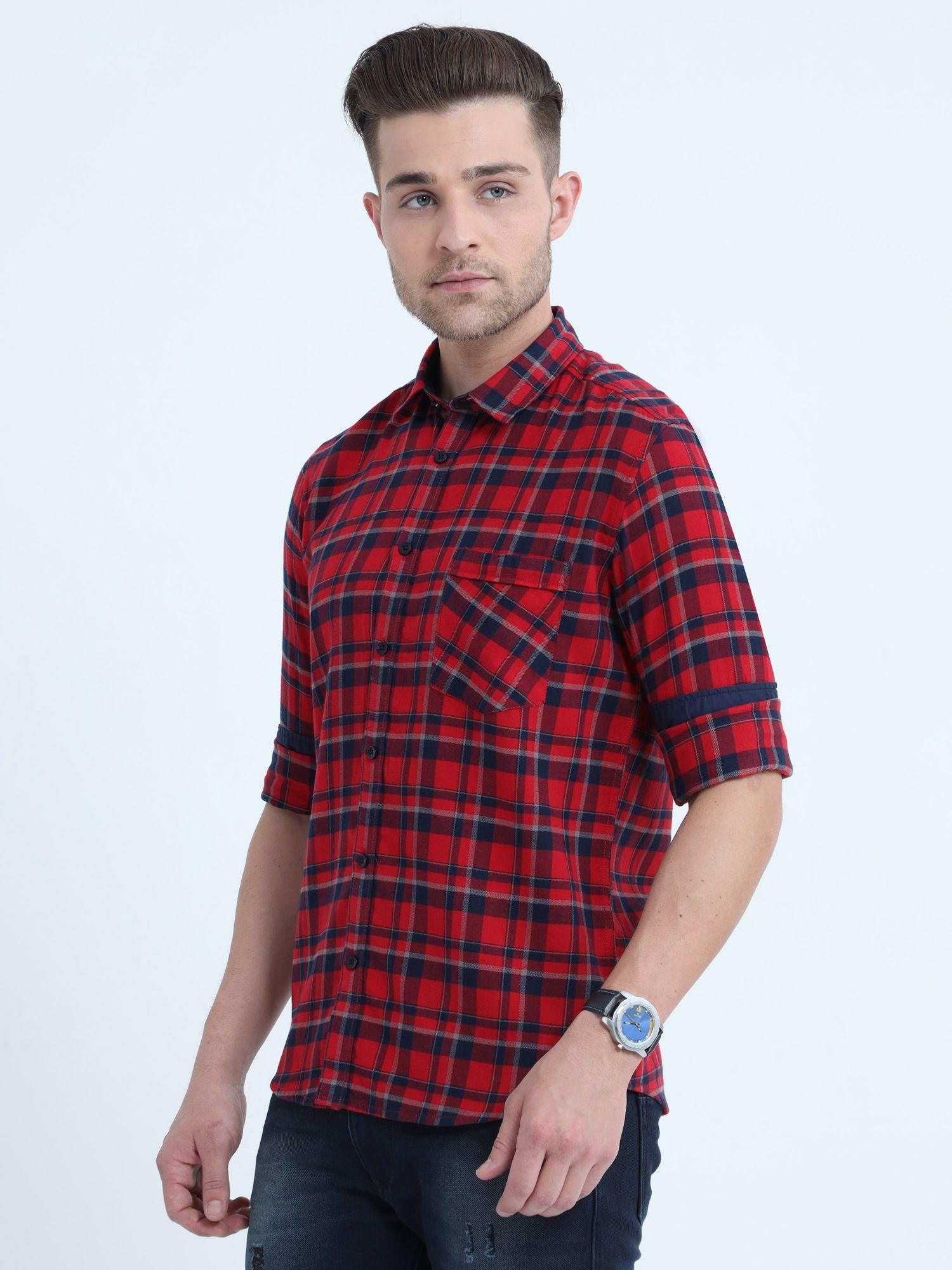 Tartan Checks Red Full Sleeves