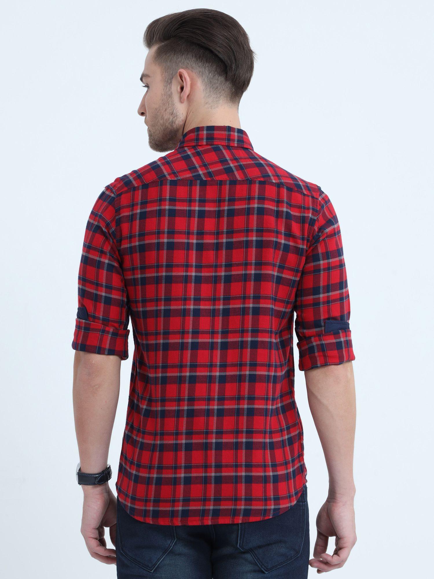Tartan Checks Red Full Sleeves